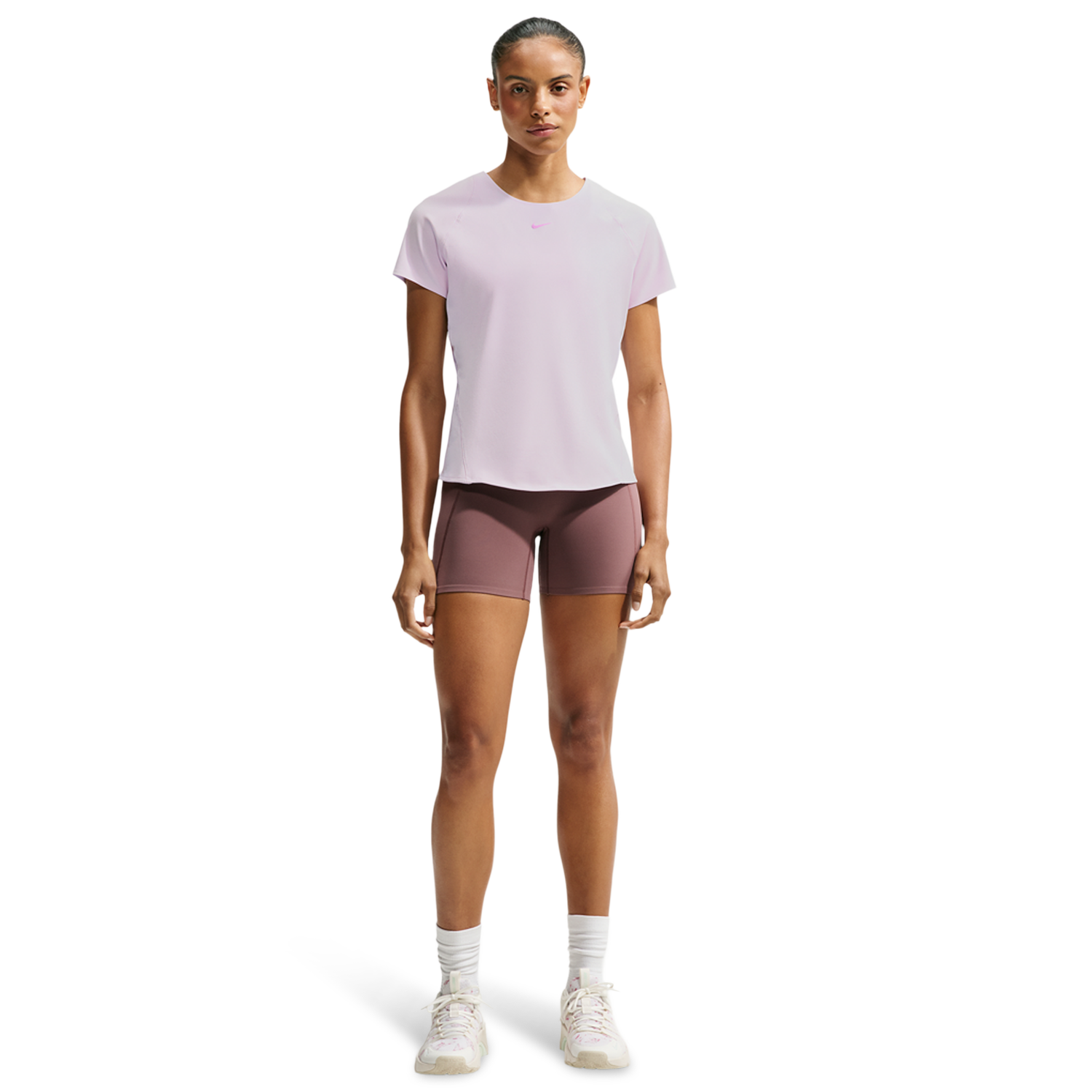 Nike Dri-FIT Universal SS Top - Women's - Pink Rise/Bleached Lilac