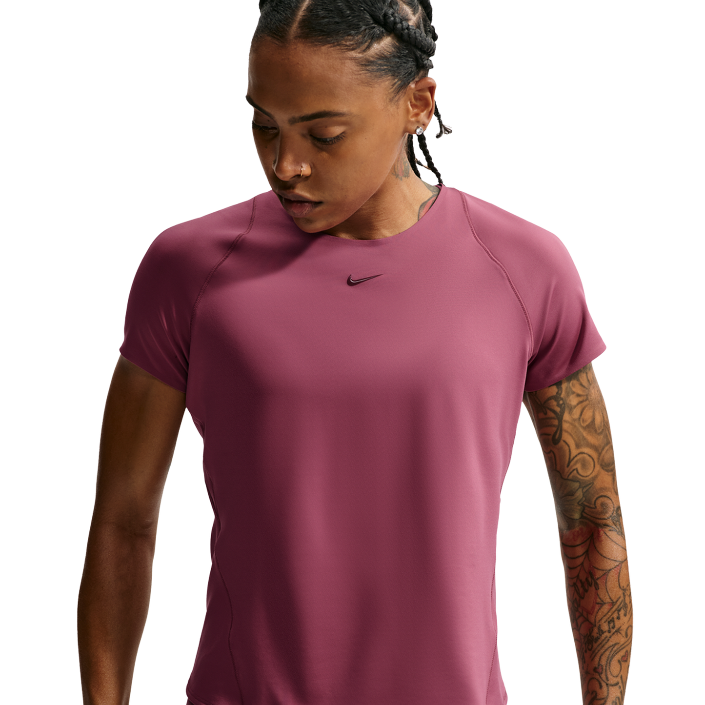 Nike Dri-FIT Universal SS Top - Women's - Mystic Dates/Pink Smoke
