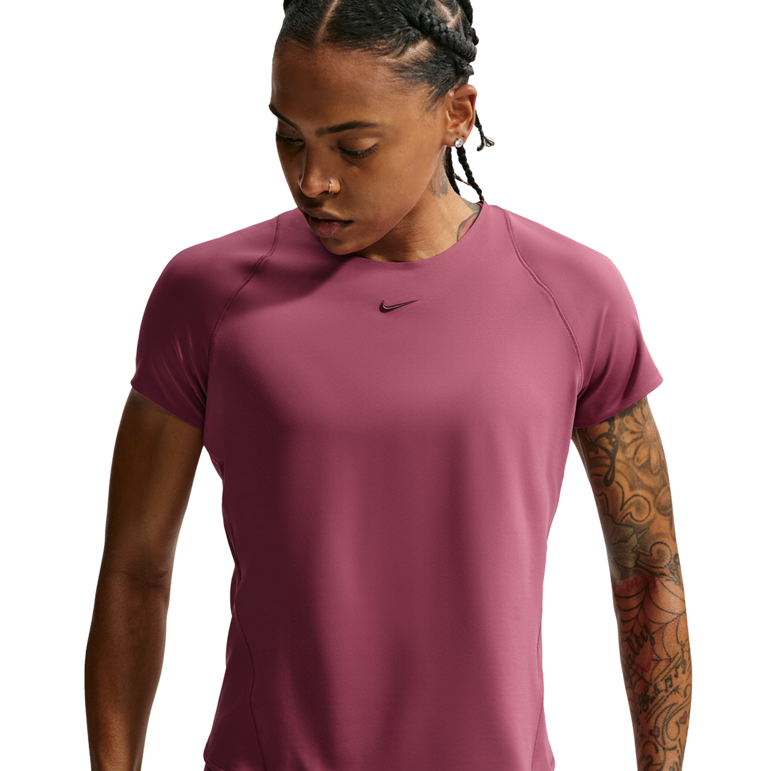 Nike Dri-FIT Universal SS Top - Women's - Mystic Dates/Pink Smoke