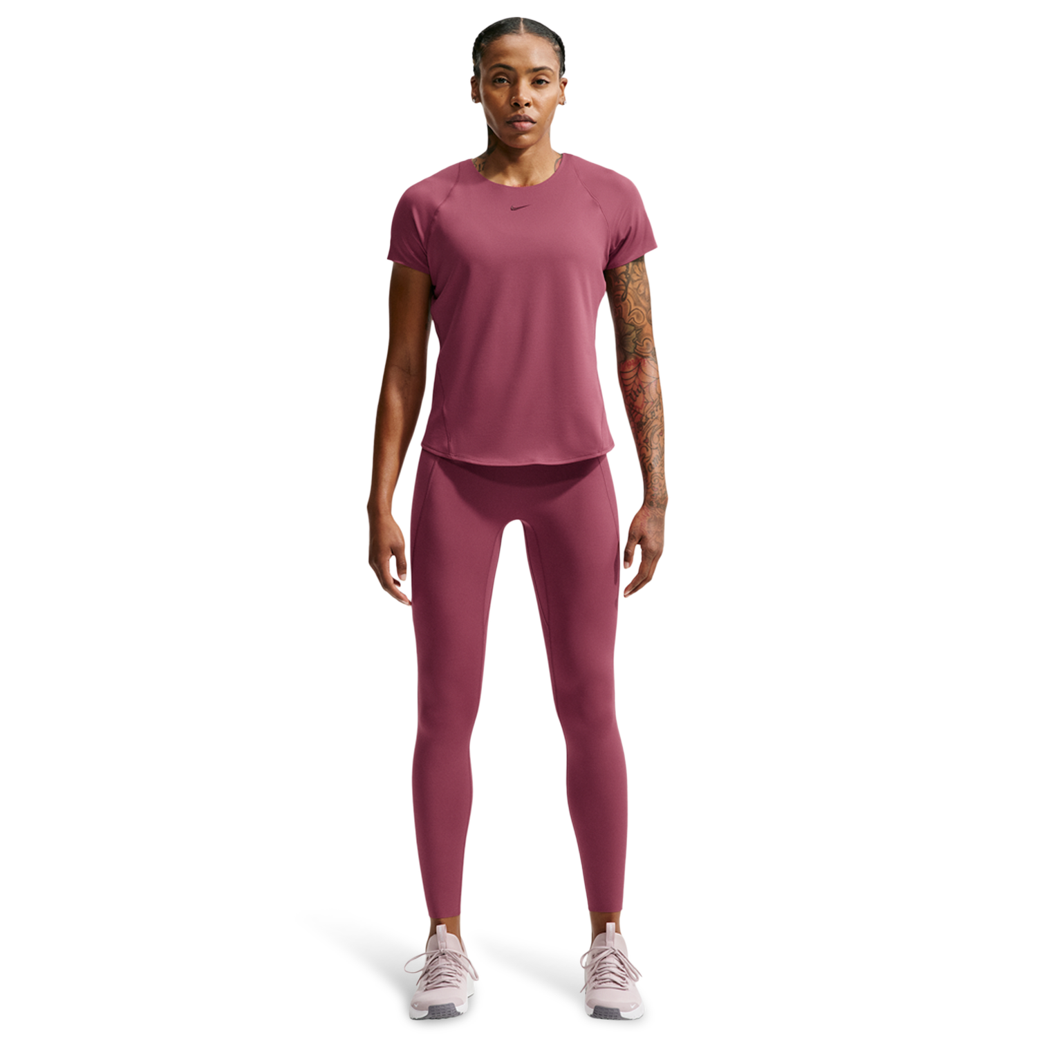 Nike Dri-FIT Universal SS Top - Women's - Mystic Dates/Pink Smoke