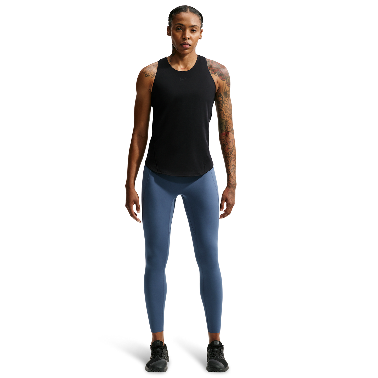 Nike Dri-FIT Universal Tank - Women's - Black/Dk Smoke Grey