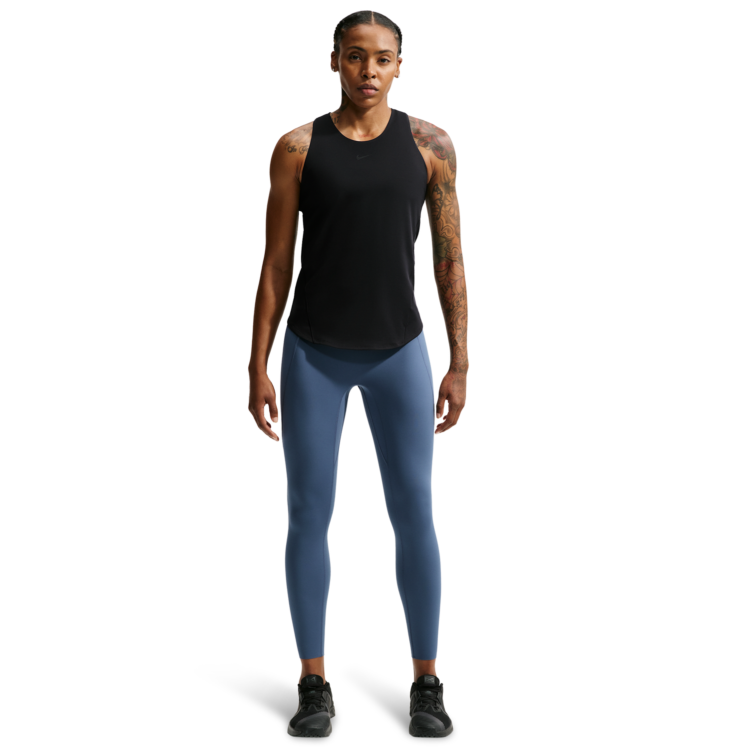 Nike Dri-FIT Universal Tank - Women's - Black/Dk Smoke Grey
