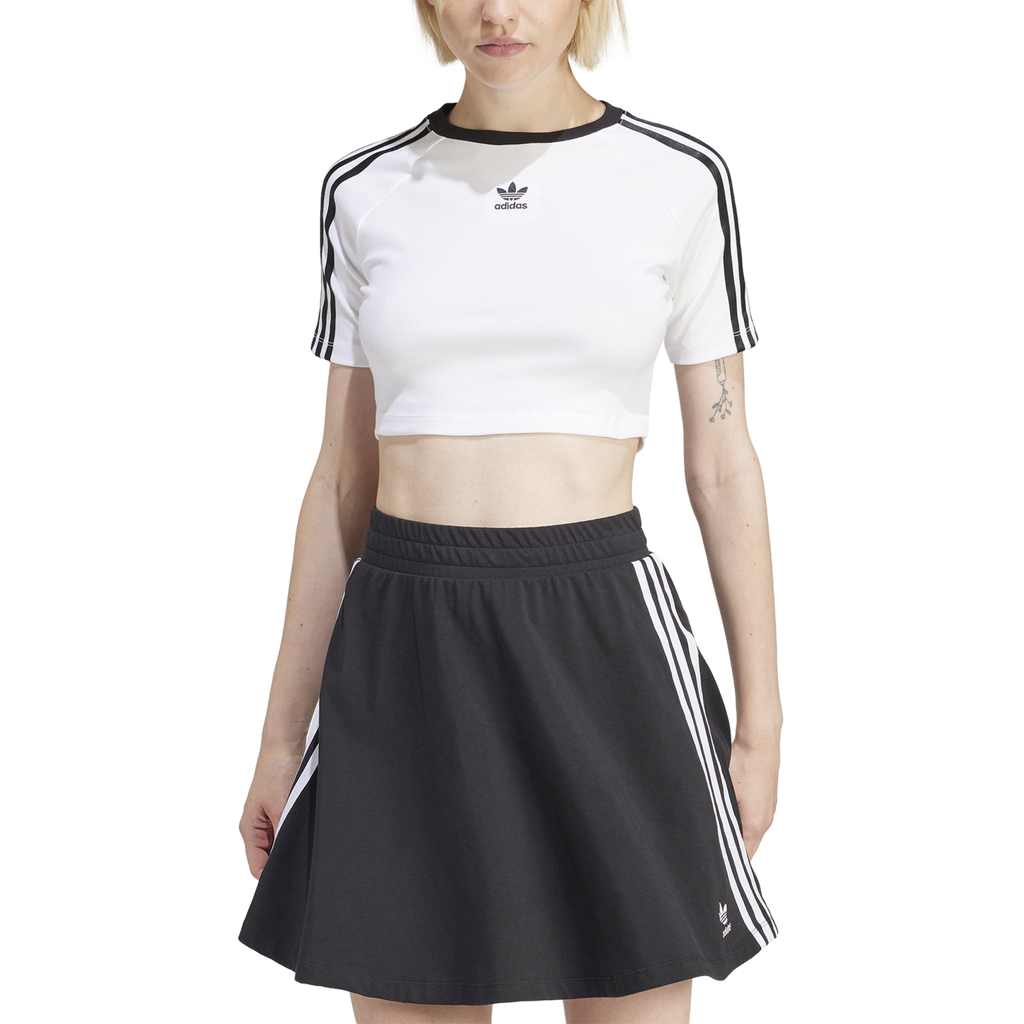 adidas Originals 3 Stripe Baby T-Shirt - Women's - Black/White