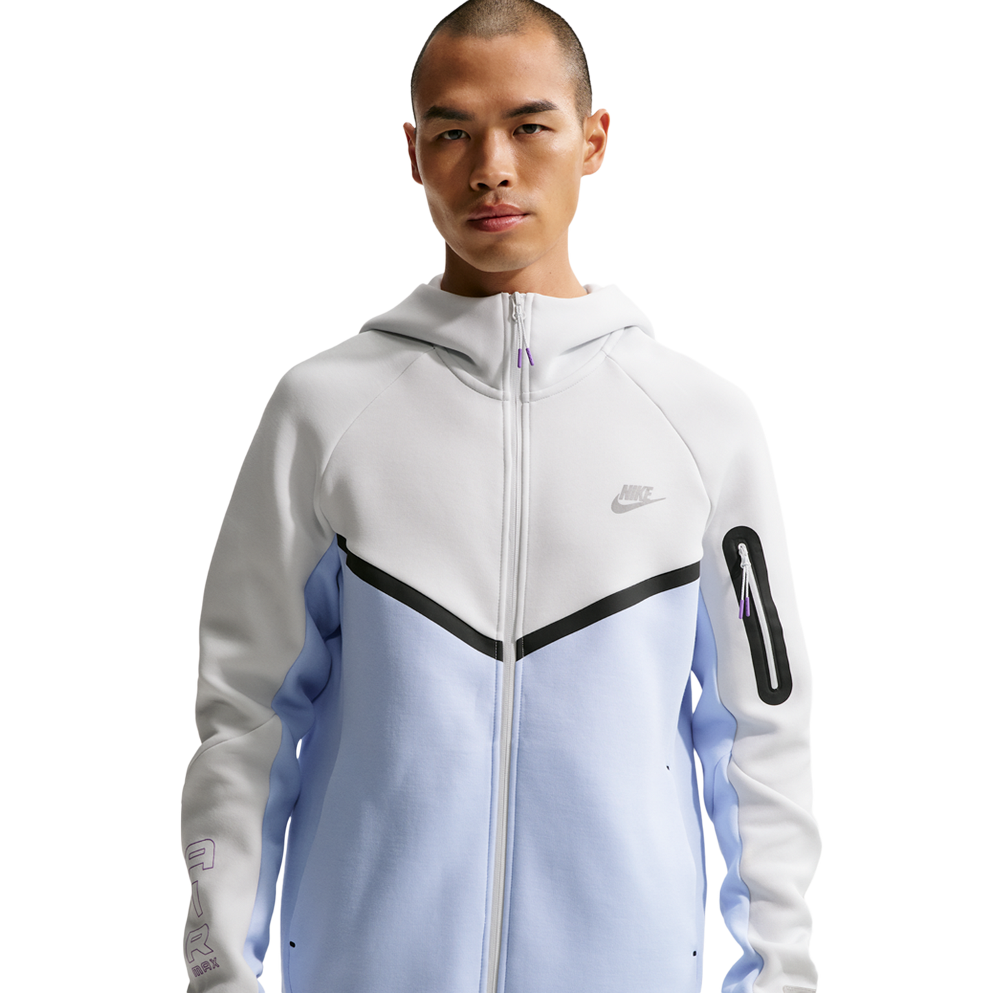 Nike Tech Fleece Windrunner Full-Zip Jacket AM Day - Men's - Hydrogen Blue/Bright Violet/Off White