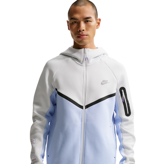 Nike Tech Fleece Windrunner Full-Zip Jacket AM Day - Men's - Hydrogen Blue/Bright Violet/Off White