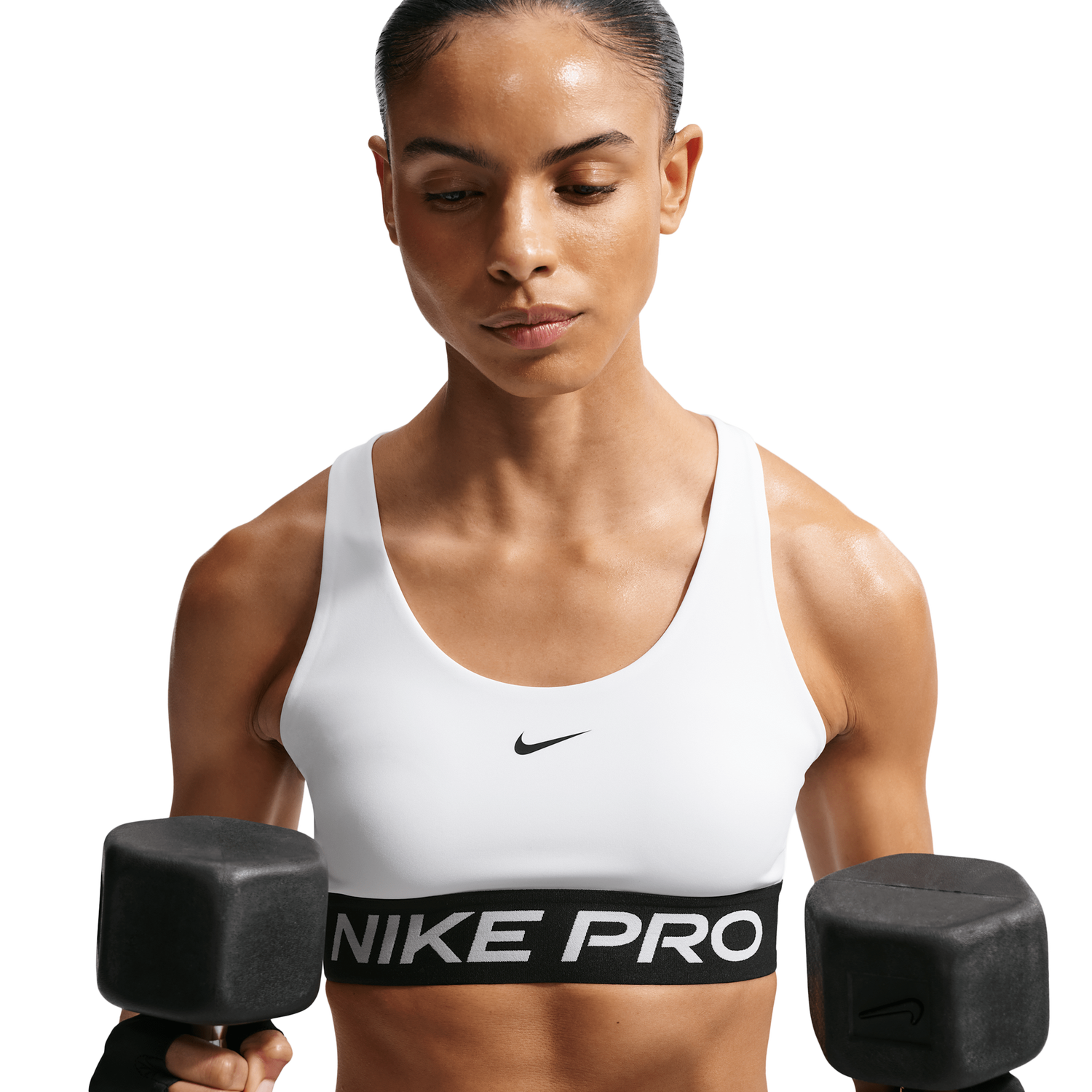 Nike Pro Dri-FIT 365 LS Bra - Women's - White/Black/White