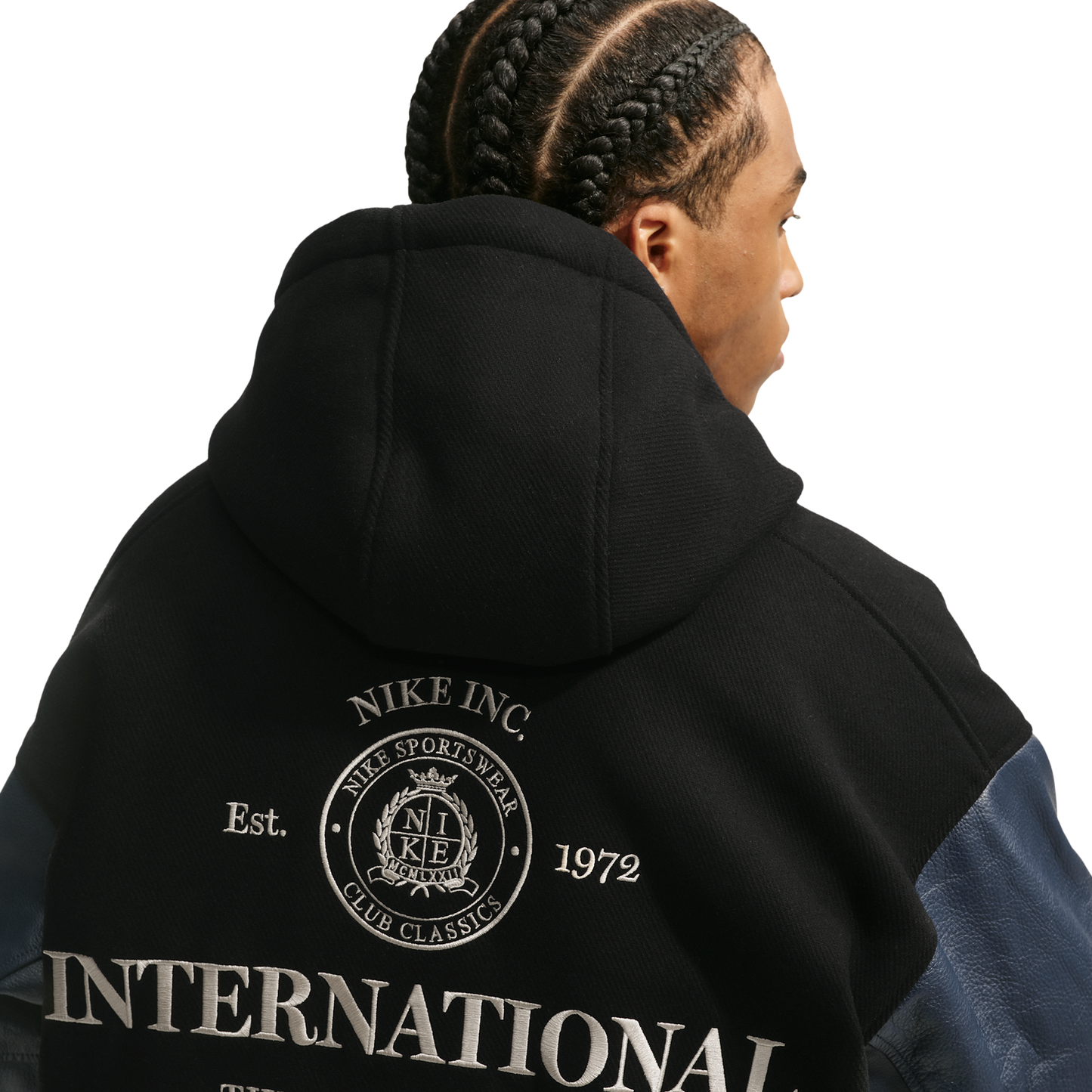 Nike Club Wool Varsity Jacket NCC - Men's - Black/Obsidian/Sanddrift