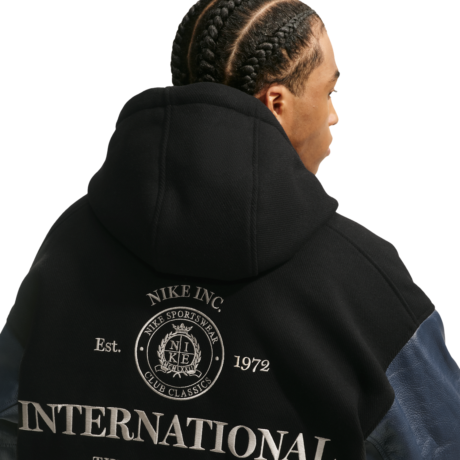 Nike Club Wool Varsity Jacket NCC - Men's - Black/Obsidian/Sanddrift