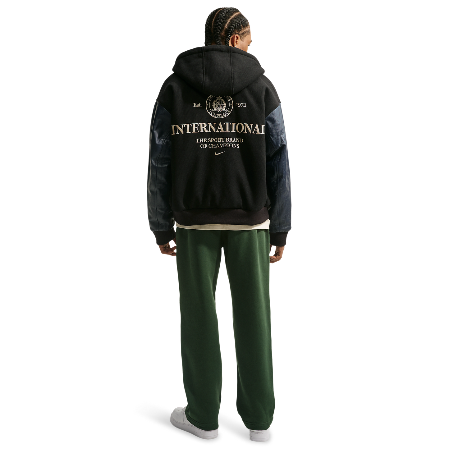 Nike Club Wool Varsity Jacket NCC - Men's - Black/Obsidian/Sanddrift