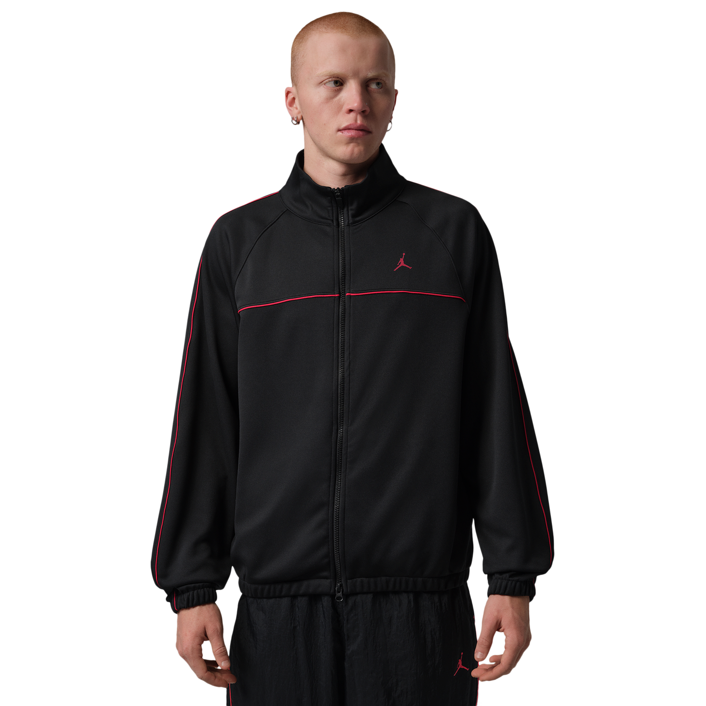 Jordan Sport Track Suit Jacket - Men's - Black/Gym Red/Gym Red