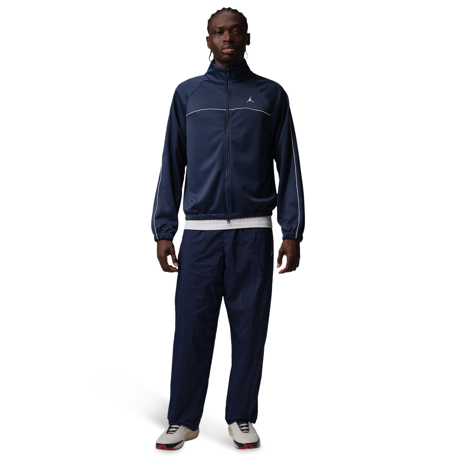 Jordan Sport Track Suit Jacket - Men's - White/Midnight Navy/White