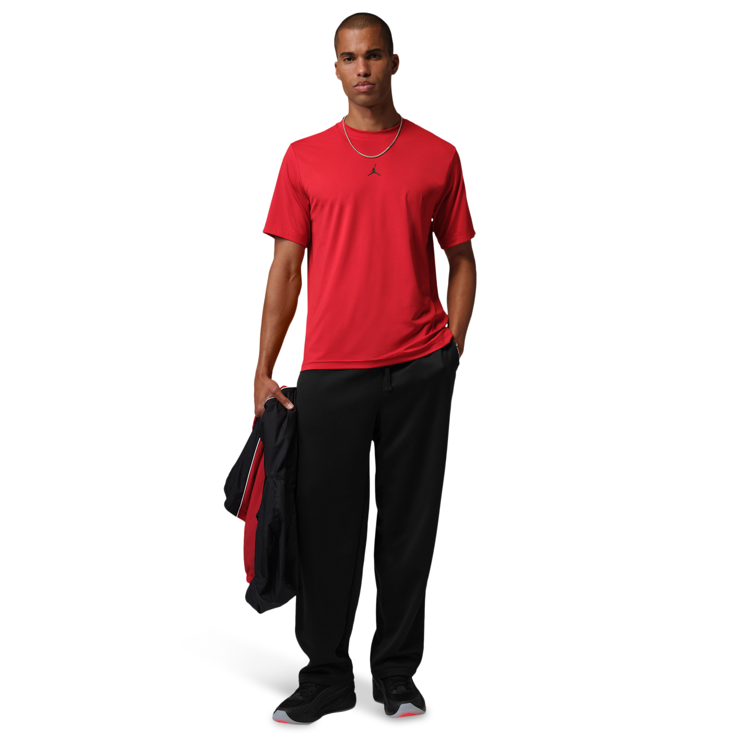 Jordan Sport Track Suit Pant - Men's - Black/Gym Red/Gym Red