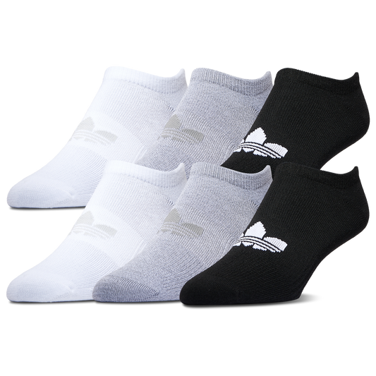 adidas Originals Superlite No Show 6PK Socks - Men's - Heather Grey/Black/White