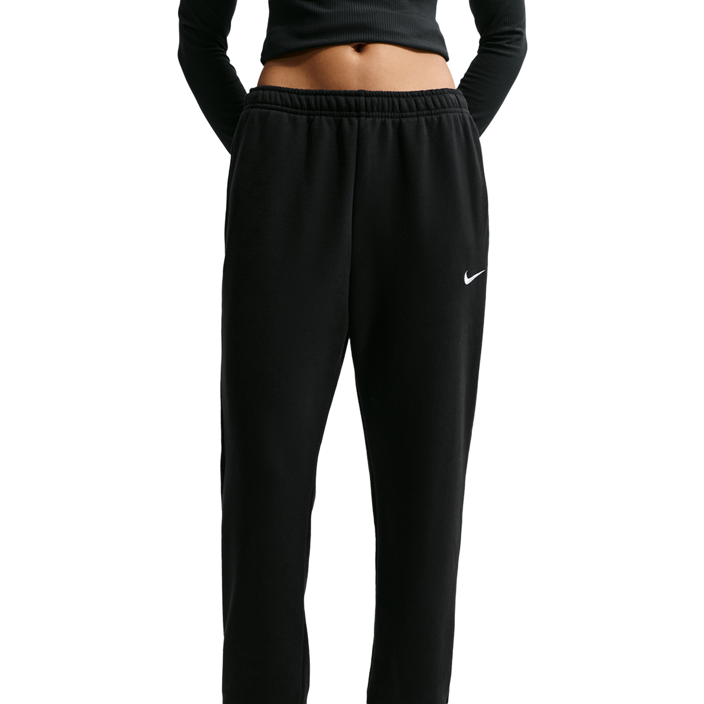 Nike Studio Fleece Mid-Weight Mid-Rise Jogger - Women's - Total Black/Sail