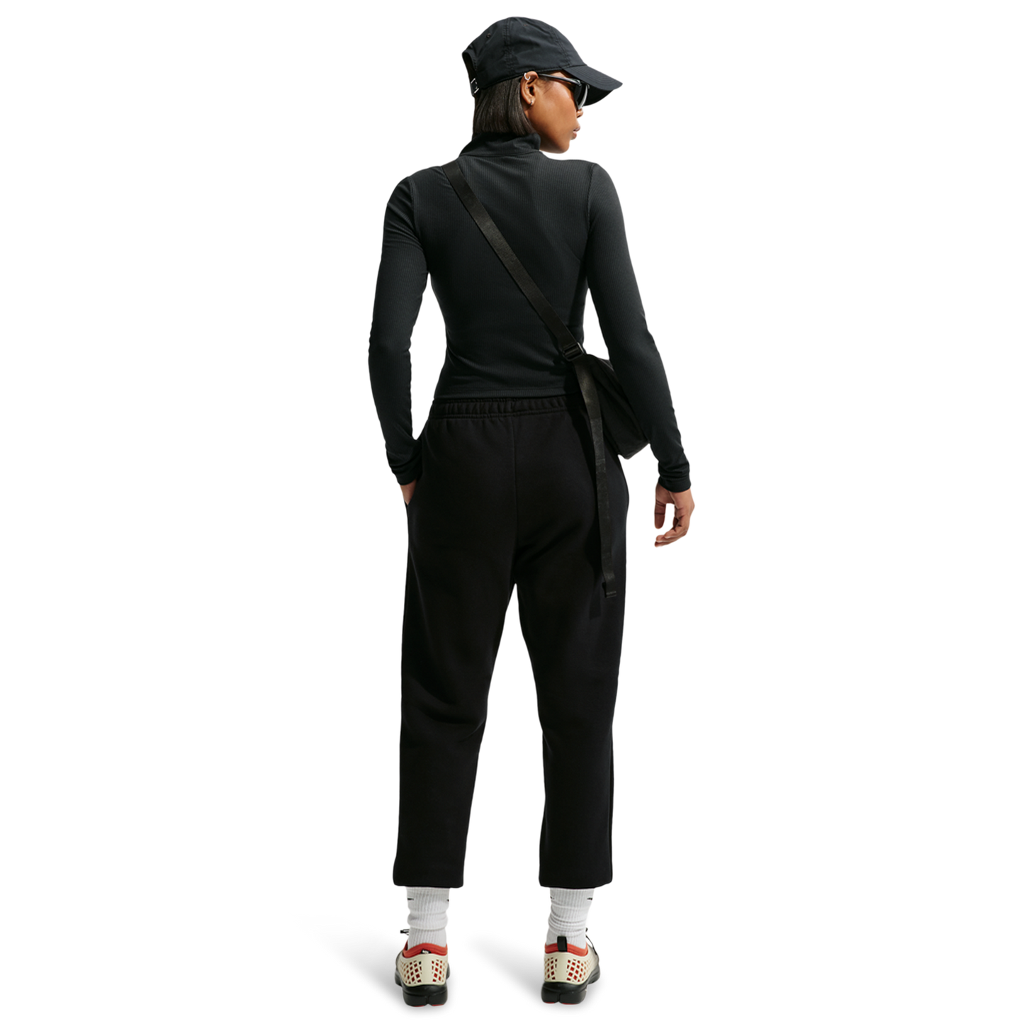 Nike Studio Fleece Mid-Weight Mid-Rise Jogger - Women's - Total Black/Sail