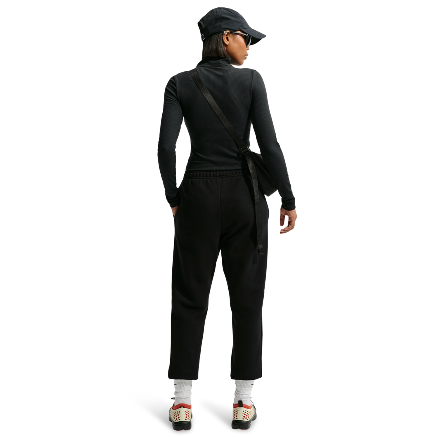 Nike Studio Fleece Mid-Weight Mid-Rise Jogger - Women's - Total Black/Sail