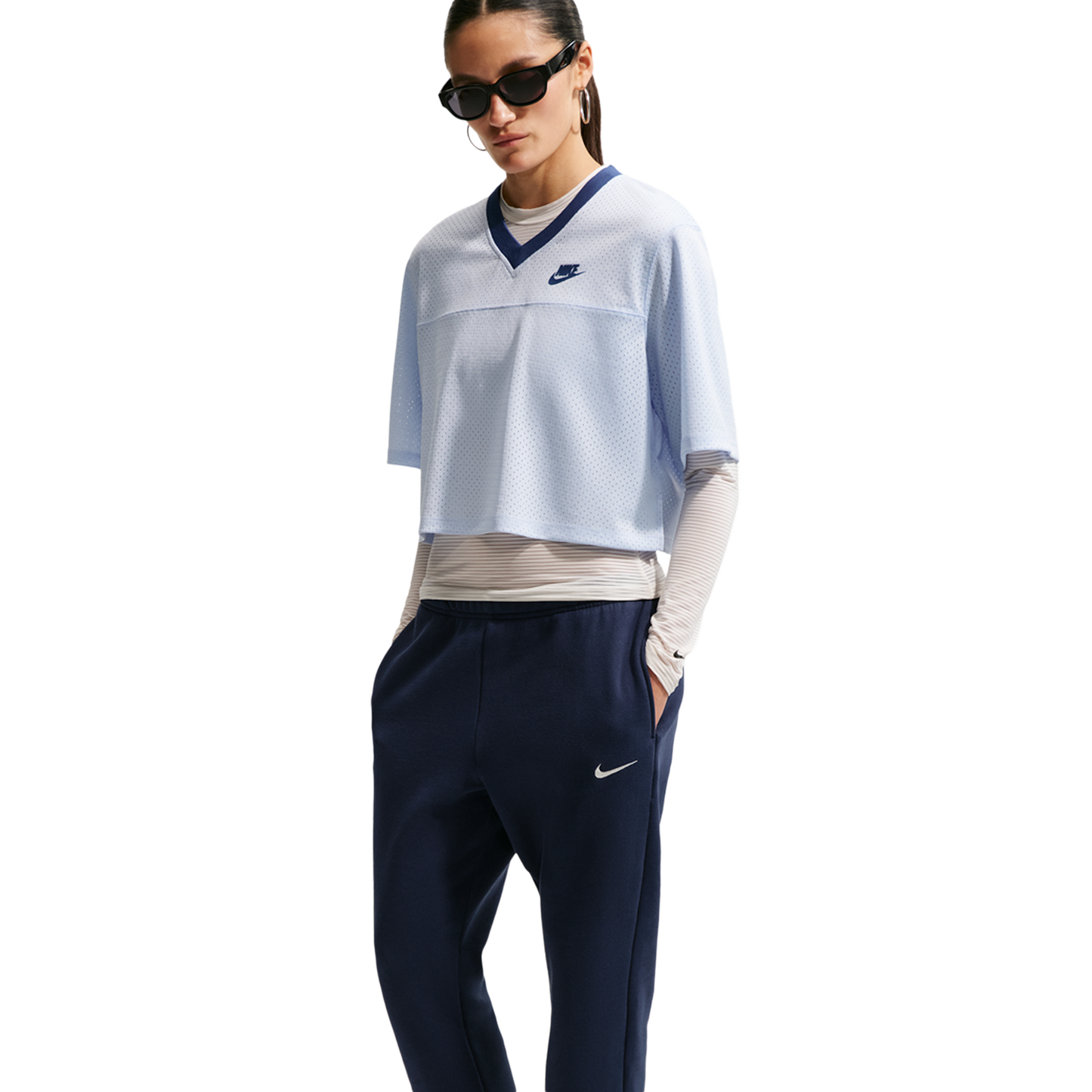 Nike Studio Fleece Mid-Weight Mid-Rise Jogger - Women's - Midnight Navy/Sail