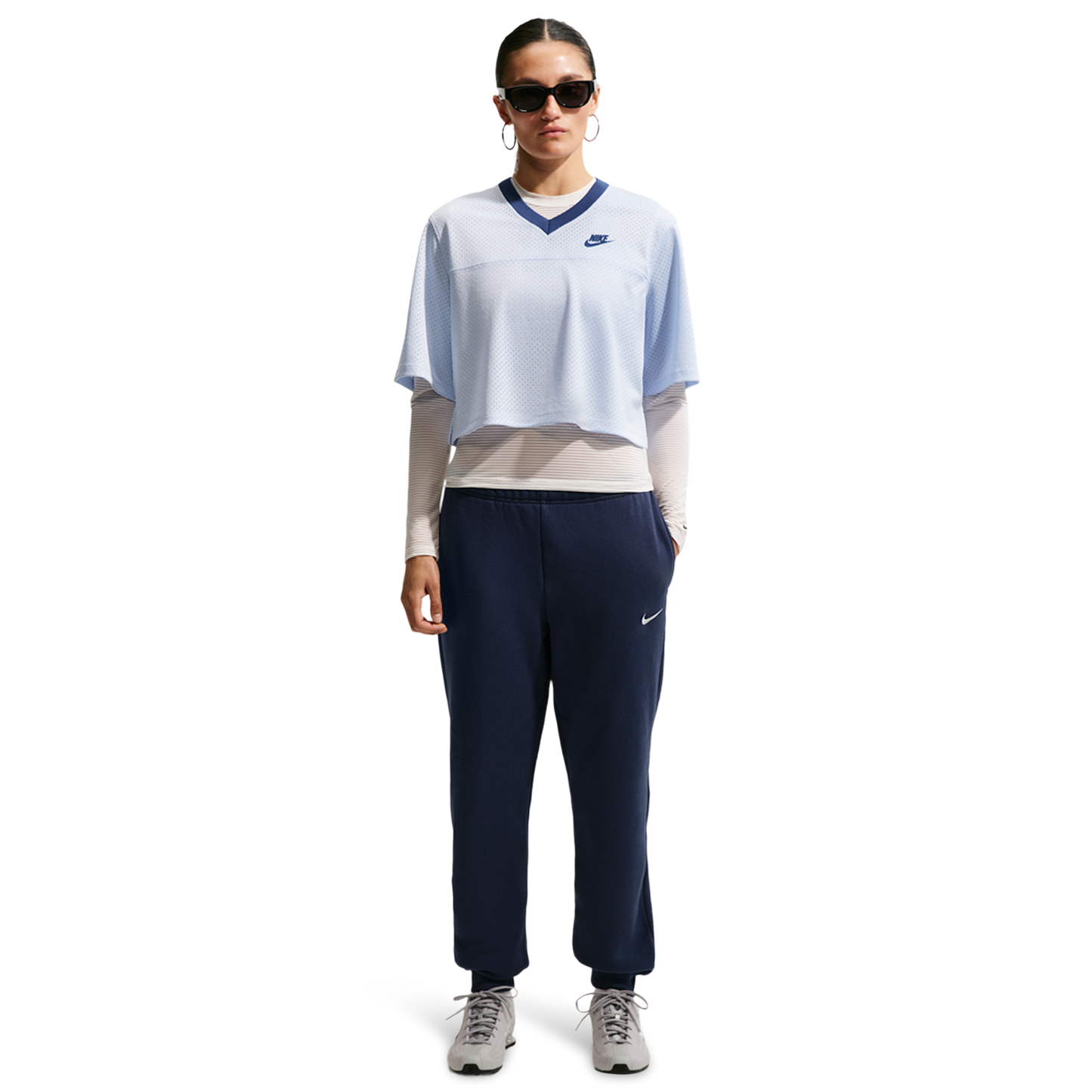 Nike Studio Fleece Mid-Weight Mid-Rise Jogger - Women's - Midnight Navy/Sail
