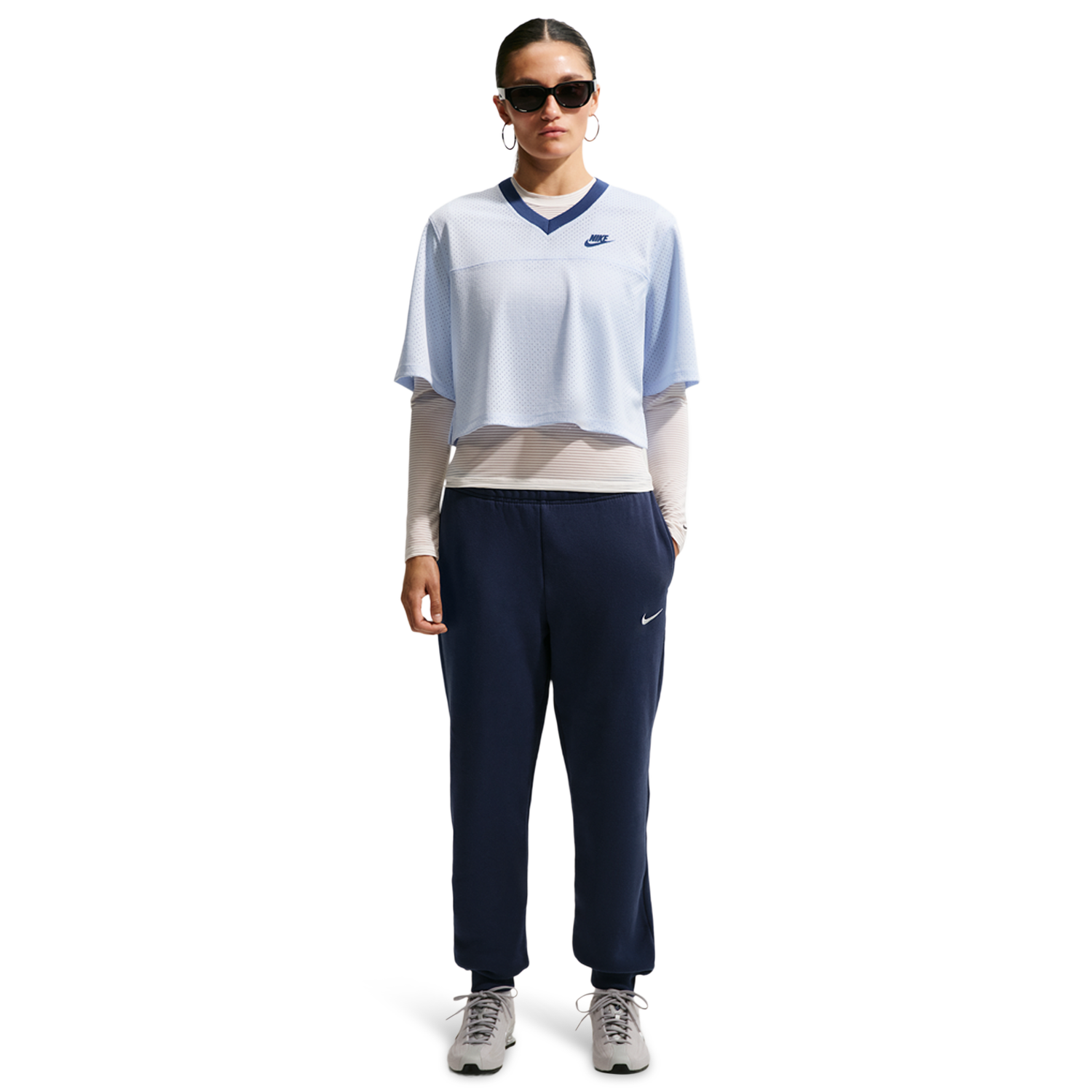 Nike Studio Fleece Mid-Weight Mid-Rise Jogger - Women's - Midnight Navy/Sail