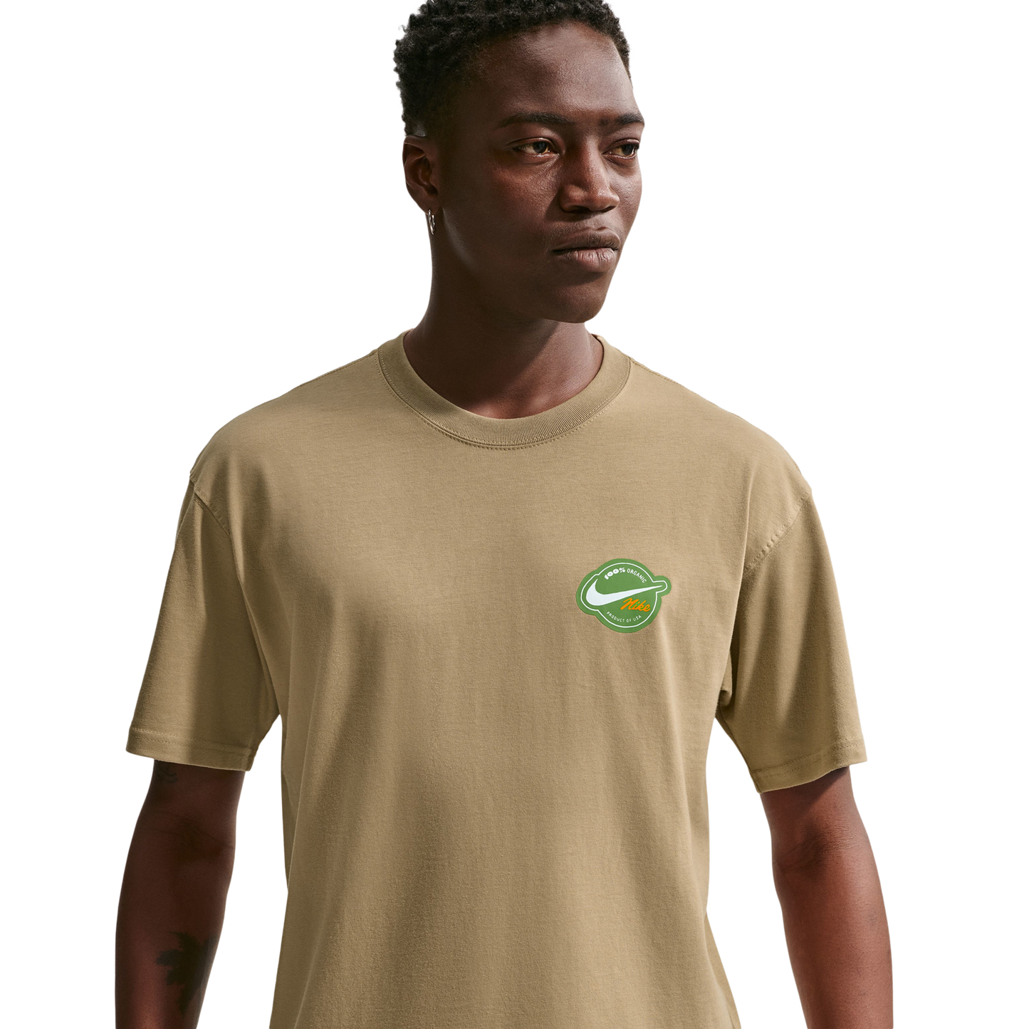Nike NSW Orange T-Shirt - Men's - Beige/Multi