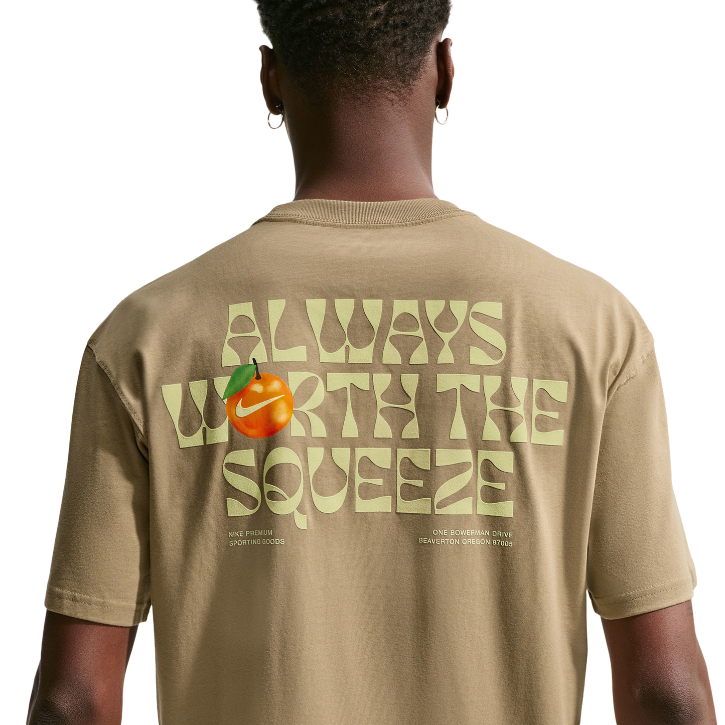 Nike NSW Orange T-Shirt - Men's - Beige/Multi