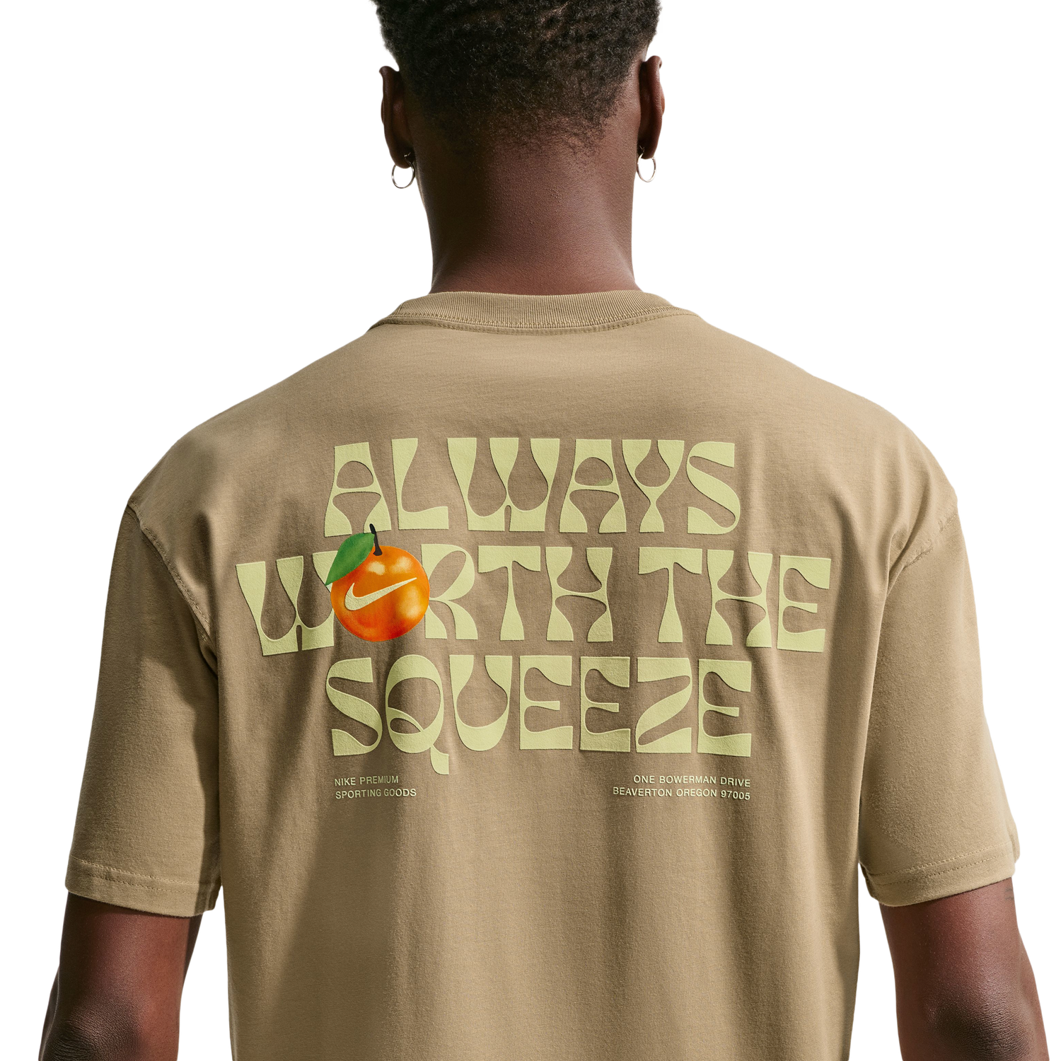Nike NSW Orange T-Shirt - Men's - Beige/Multi