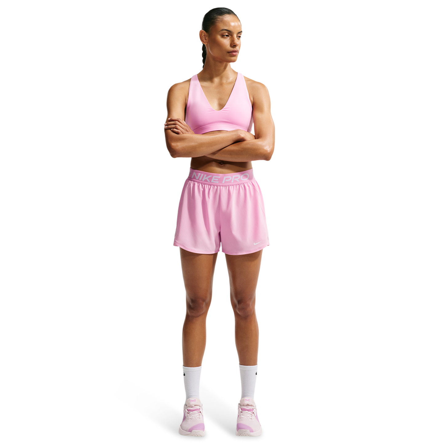 Nike Pro 2In1 Short - Women's - White/Pink Rise