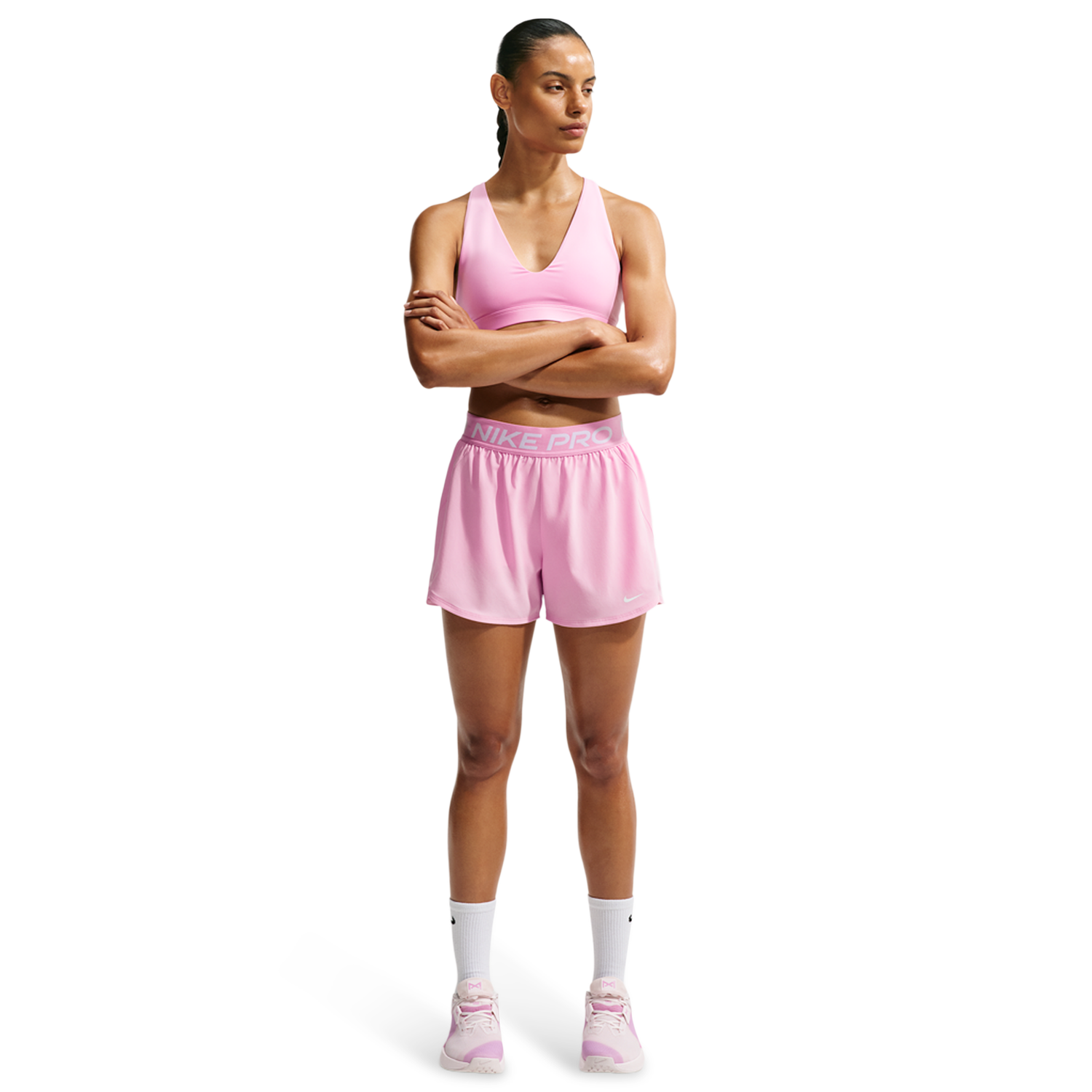 Nike Pro 2In1 Short - Women's - White/Pink Rise