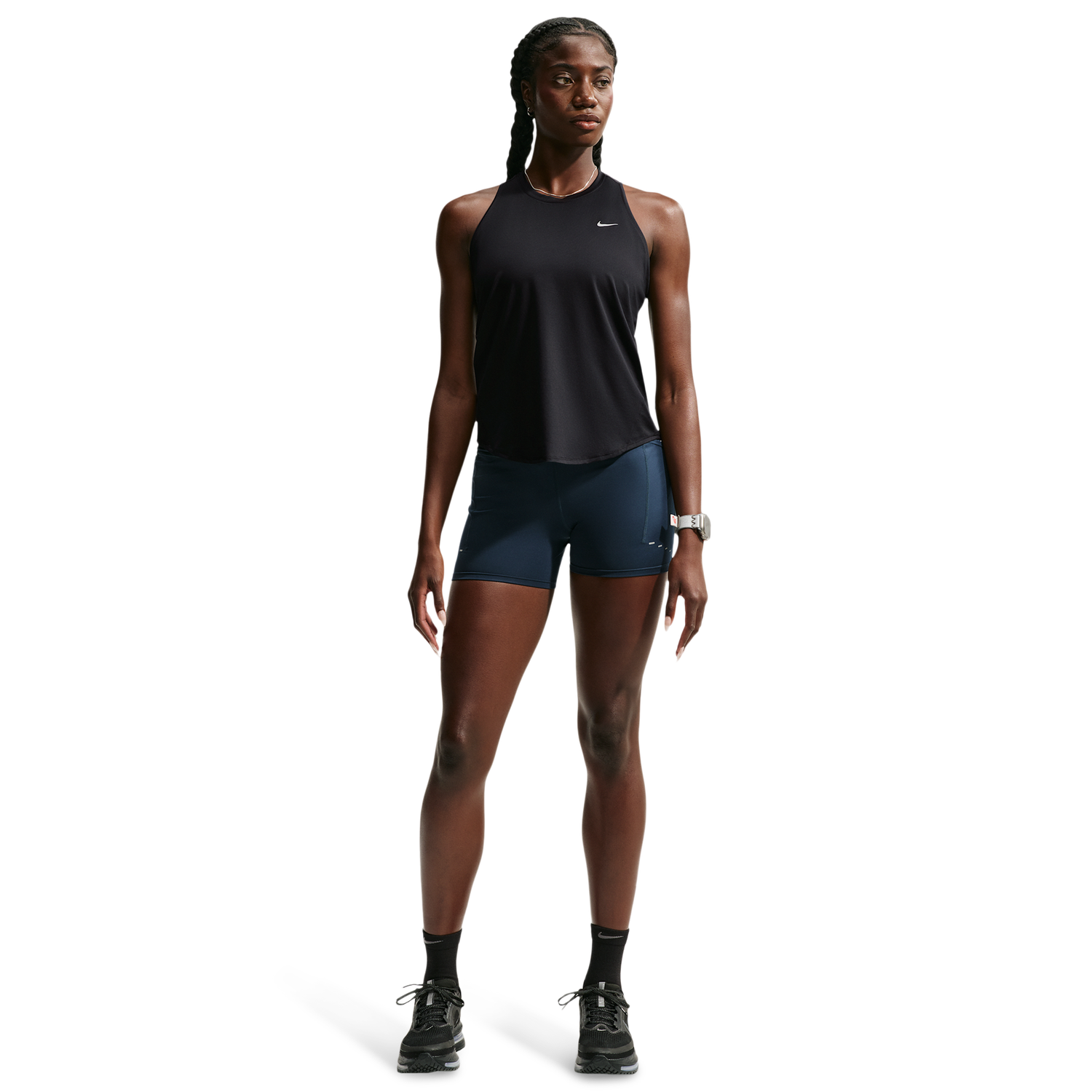 Nike Swift Dri-FIT Standard Tank - Women's - Black/Reflective Silv