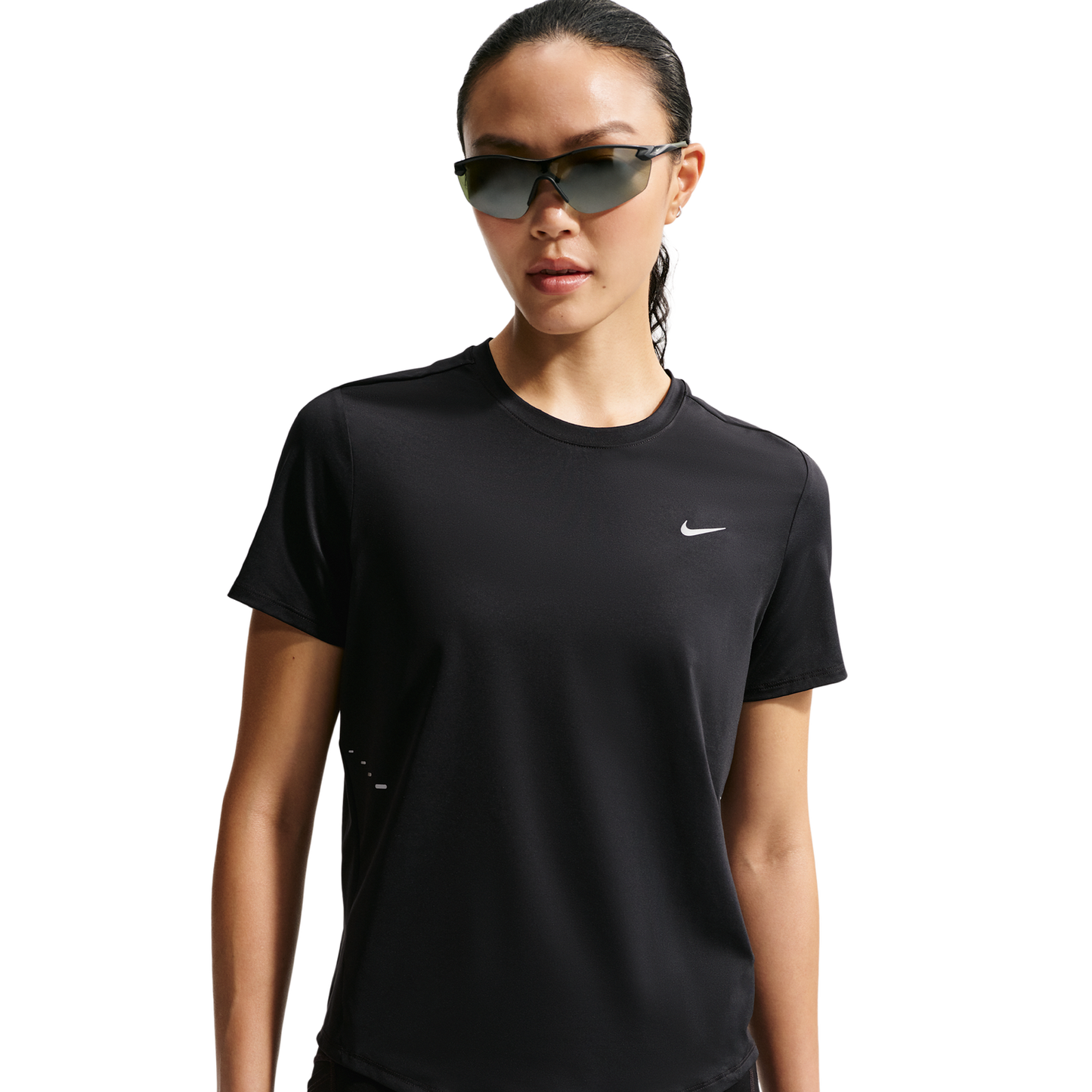 Nike Swift Dri-FIT Standard SS Top - Women's - Black/Reflective Silv