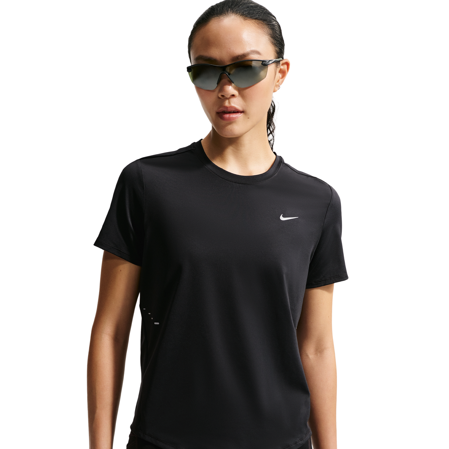 Nike Swift Dri-FIT Standard SS Top - Women's - Black/Reflective Silv