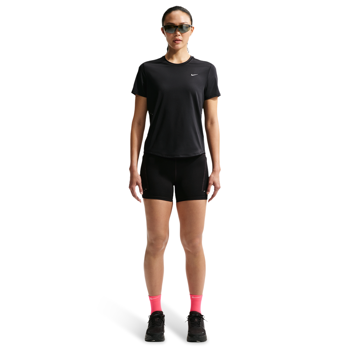 Nike Swift Dri-FIT Standard SS Top - Women's - Black/Reflective Silv