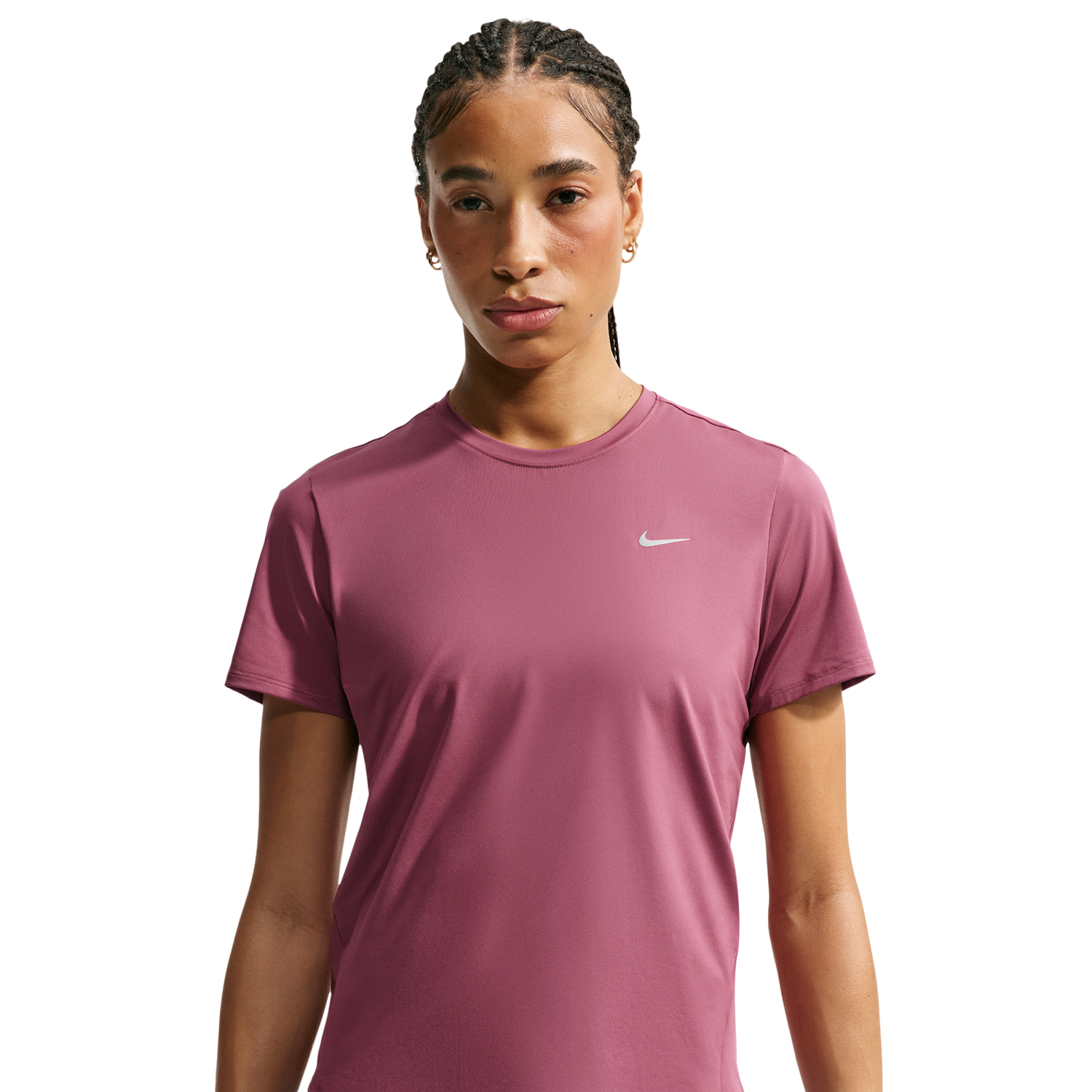 Nike Swift Dri-FIT Standard SS Top - Women's - Pink Smoke/Reflective Silv