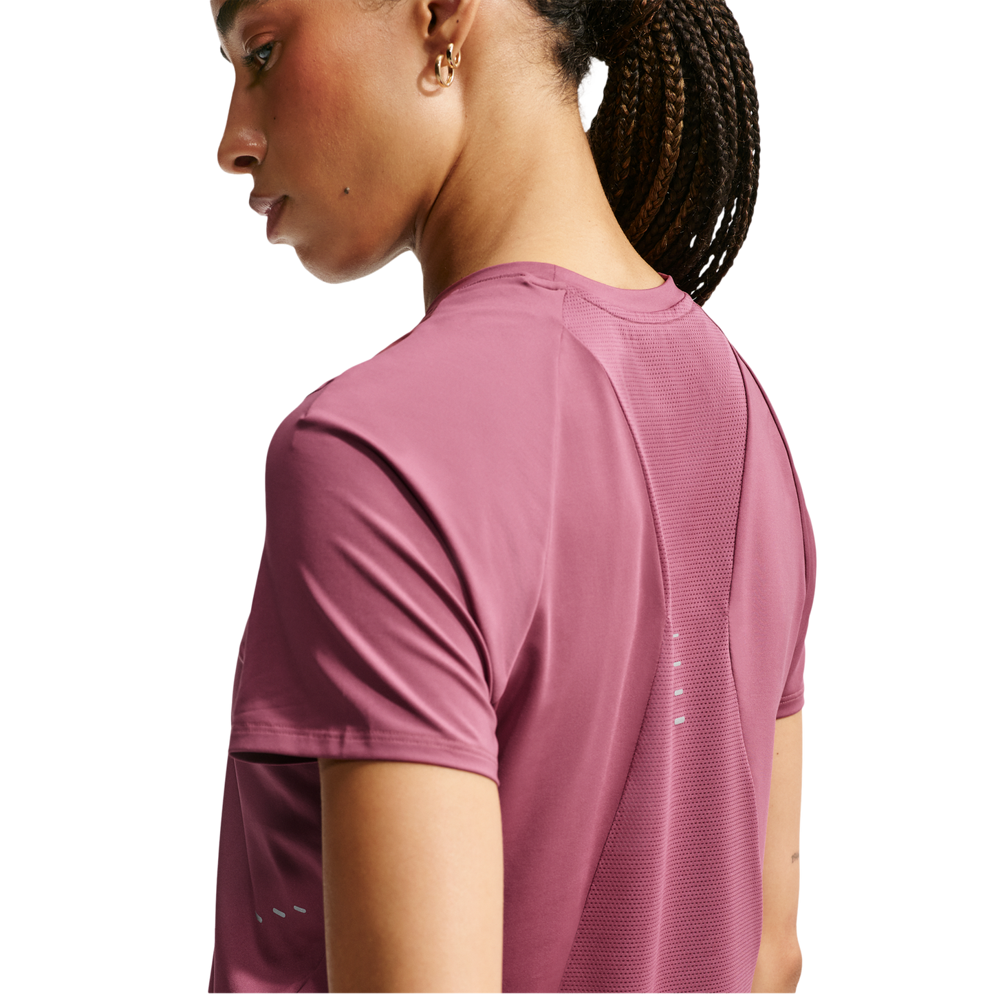 Nike Swift Dri-FIT Standard SS Top - Women's - Pink Smoke/Reflective Silv