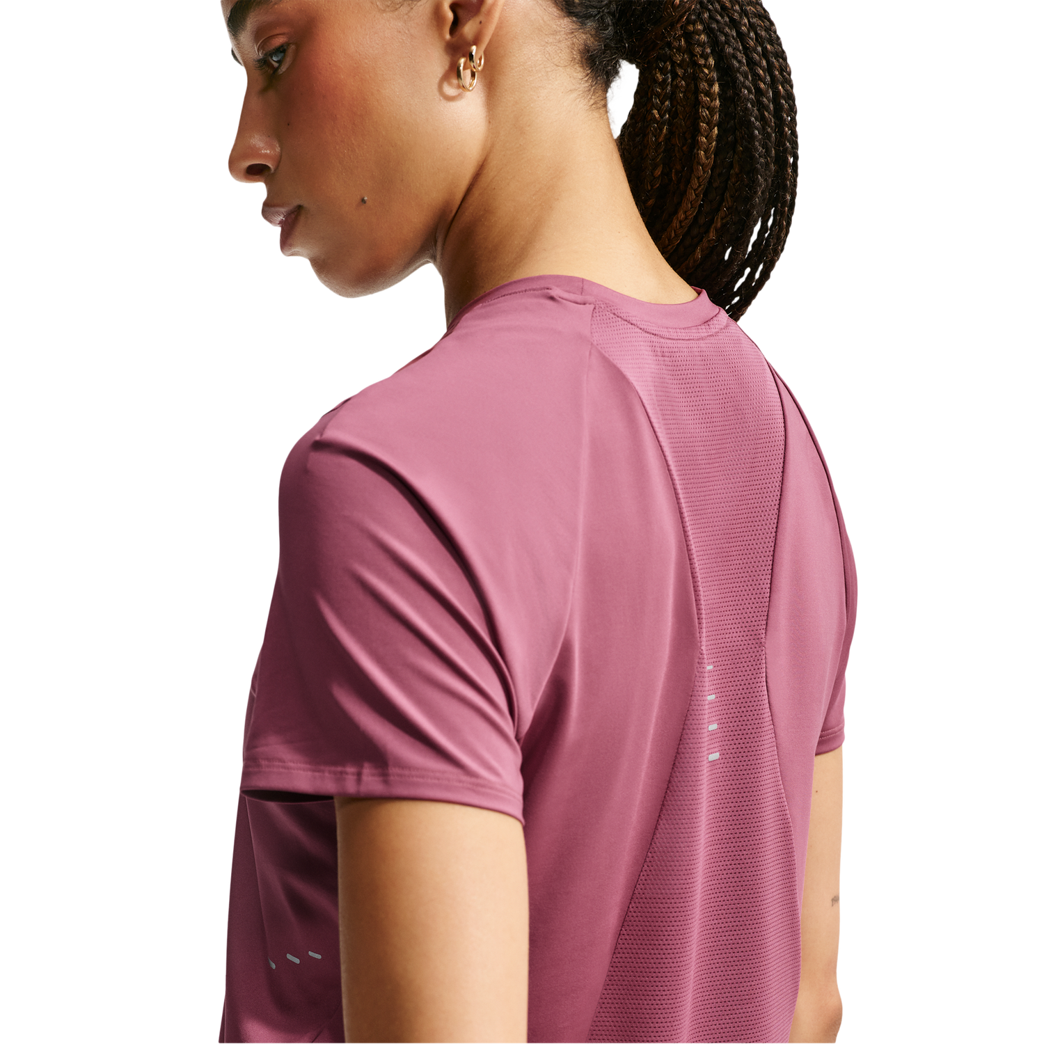 Nike Swift Dri-FIT Standard SS Top - Women's - Pink Smoke/Reflective Silv