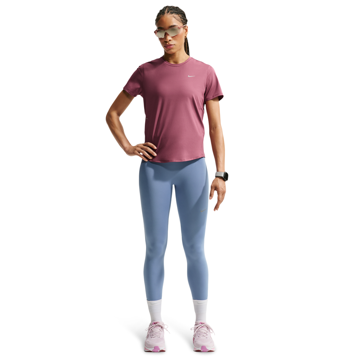 Nike Swift Dri-FIT Standard SS Top - Women's - Pink Smoke/Reflective Silv
