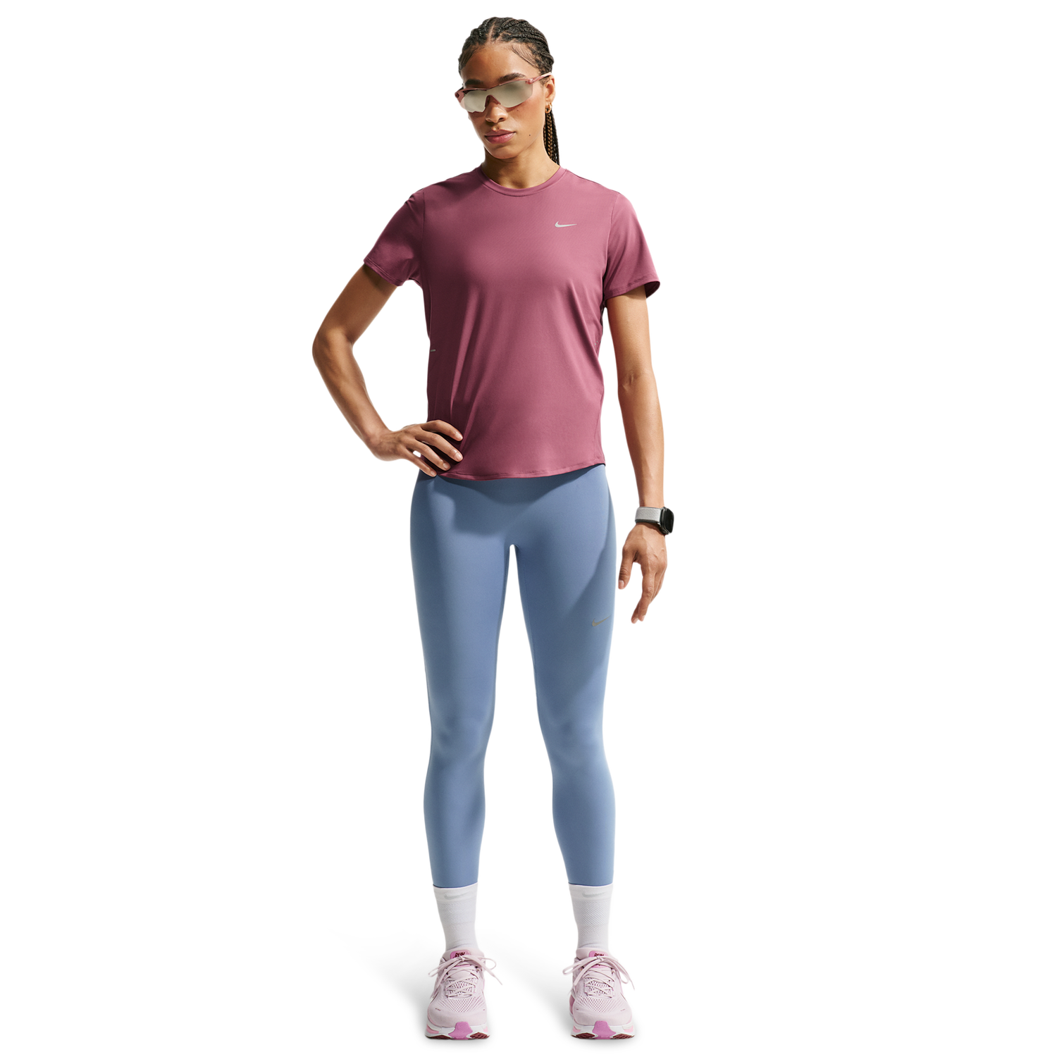 Nike Swift Dri-FIT Standard SS Top - Women's - Pink Smoke/Reflective Silv