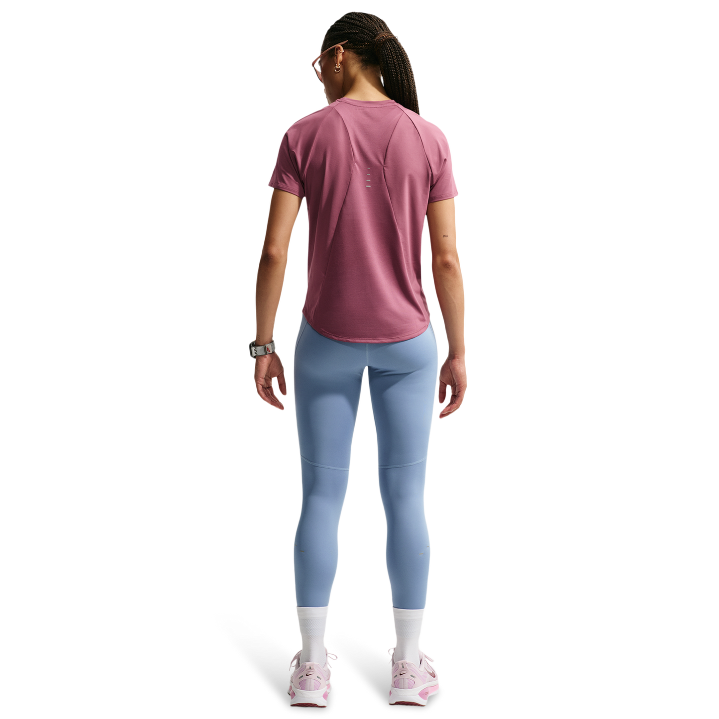 Nike Swift Dri-FIT Standard SS Top - Women's - Pink Smoke/Reflective Silv