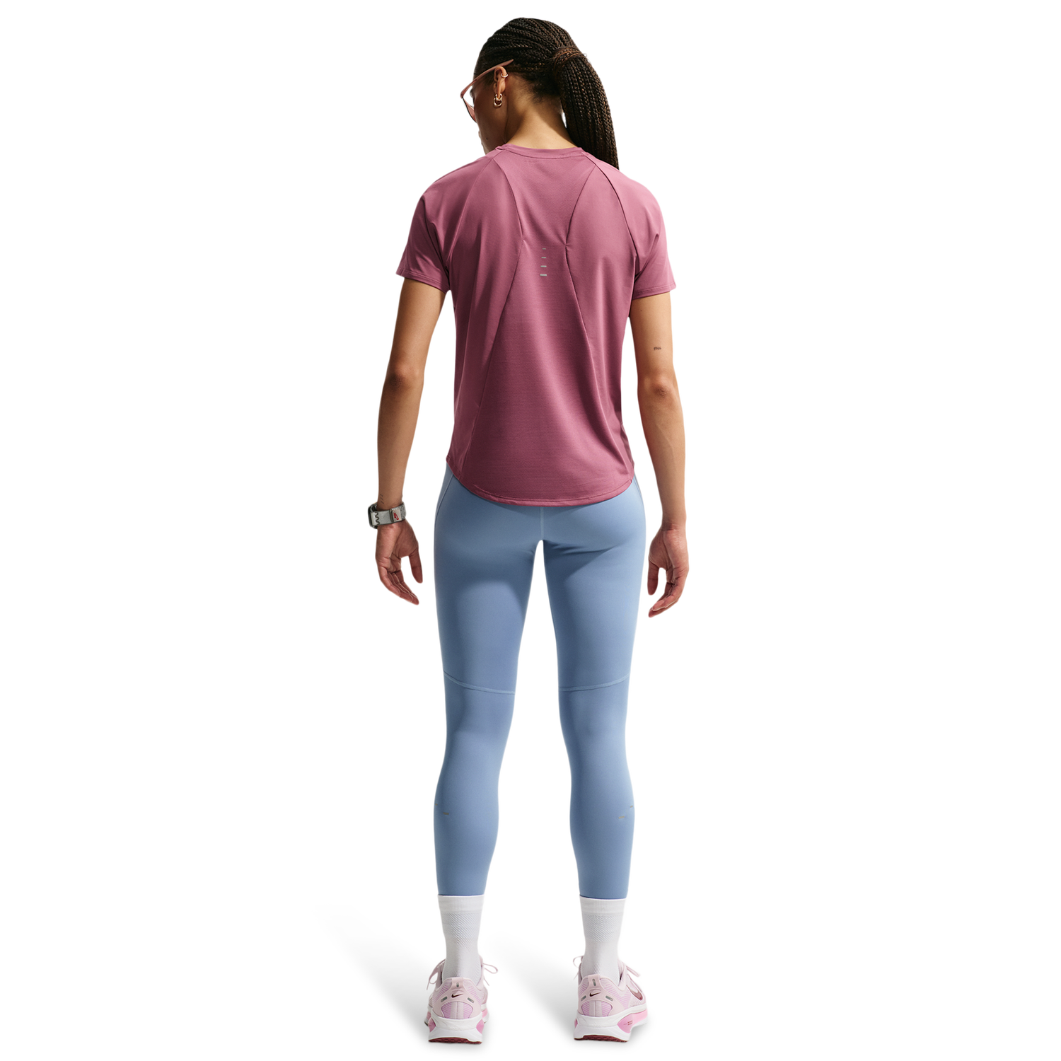 Nike Swift Dri-FIT Standard SS Top - Women's - Pink Smoke/Reflective Silv