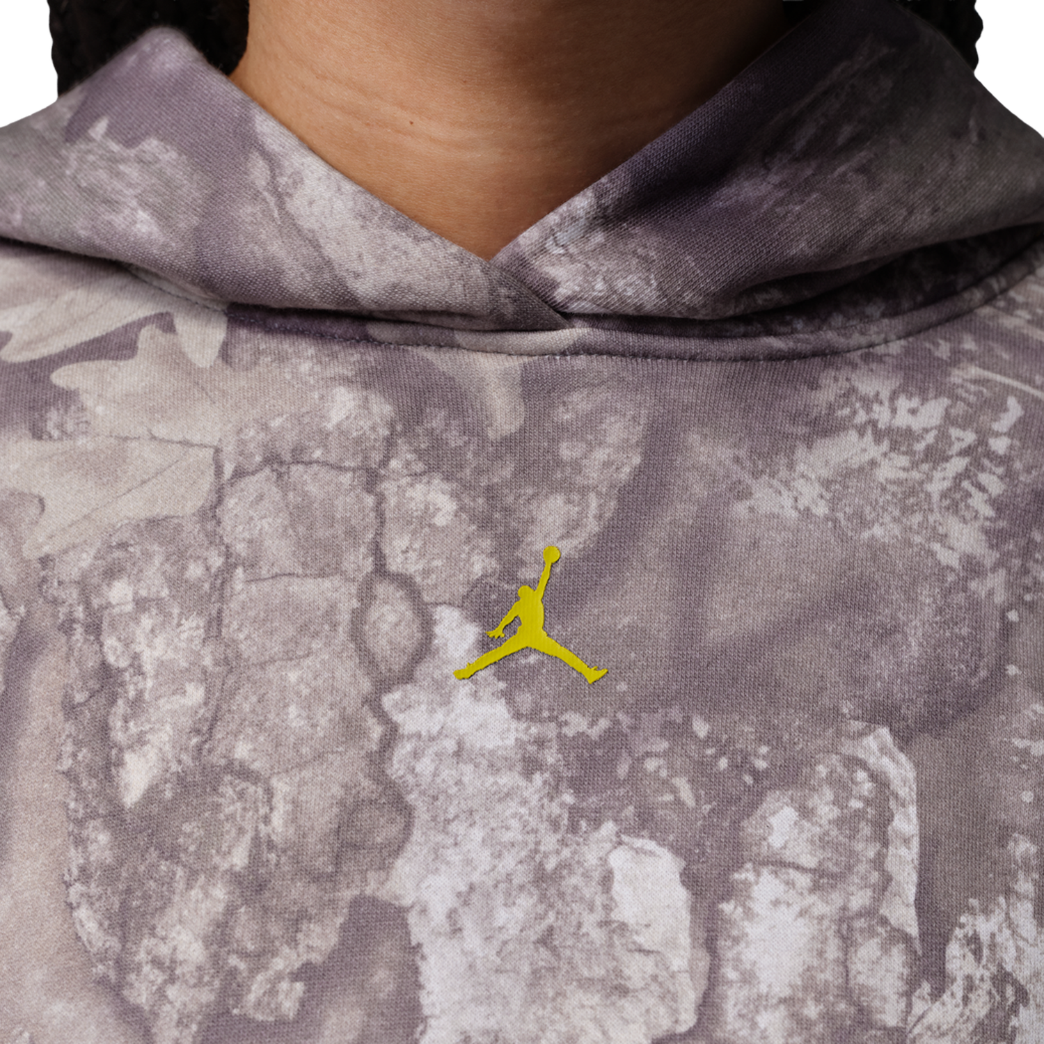 Jordan Brooklyn Fleece Md Crop Po Rlt - Women's - Bright Citron/White