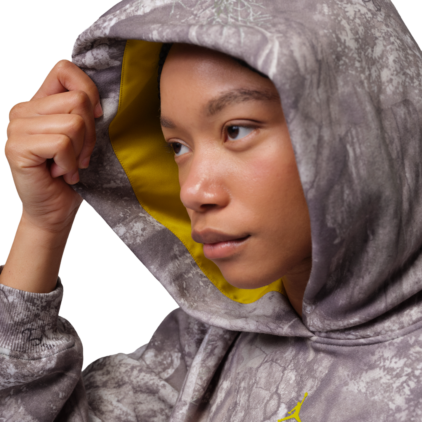 Jordan Brooklyn Fleece Md Crop Po Rlt - Women's - Bright Citron/White