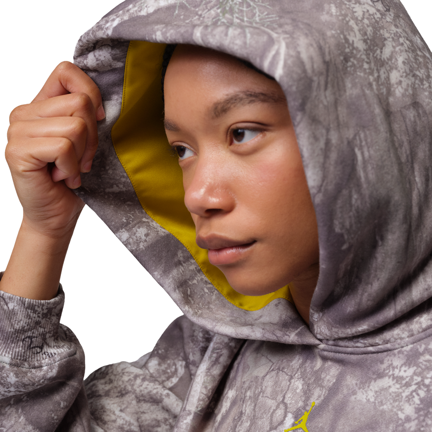 Jordan Brooklyn Fleece Md Crop Po Rlt - Women's - Bright Citron/White