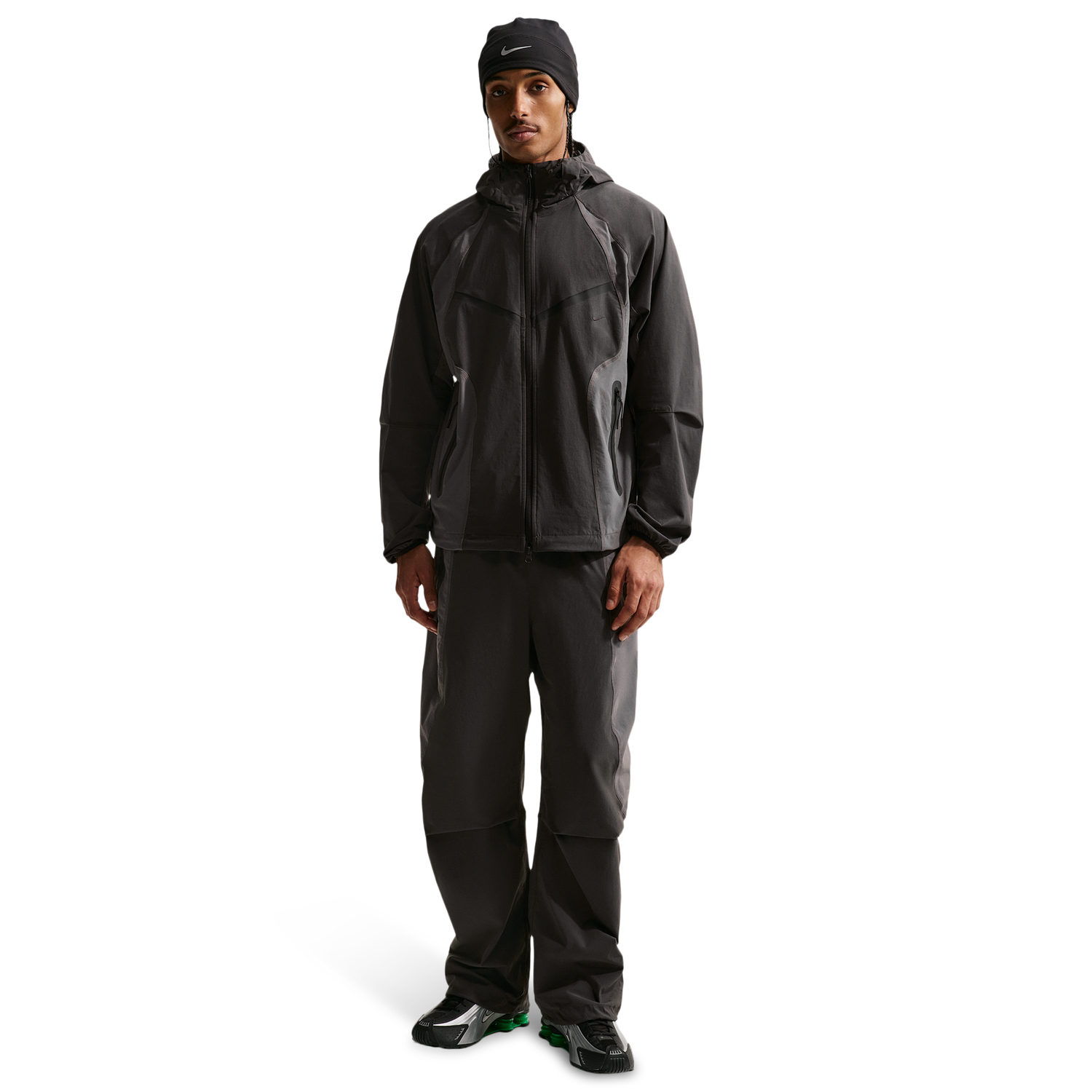 Nike Tech Drifit Woven CB FZ Windrunner Jacket - Men's - Iron Grey/Anthracite/Black