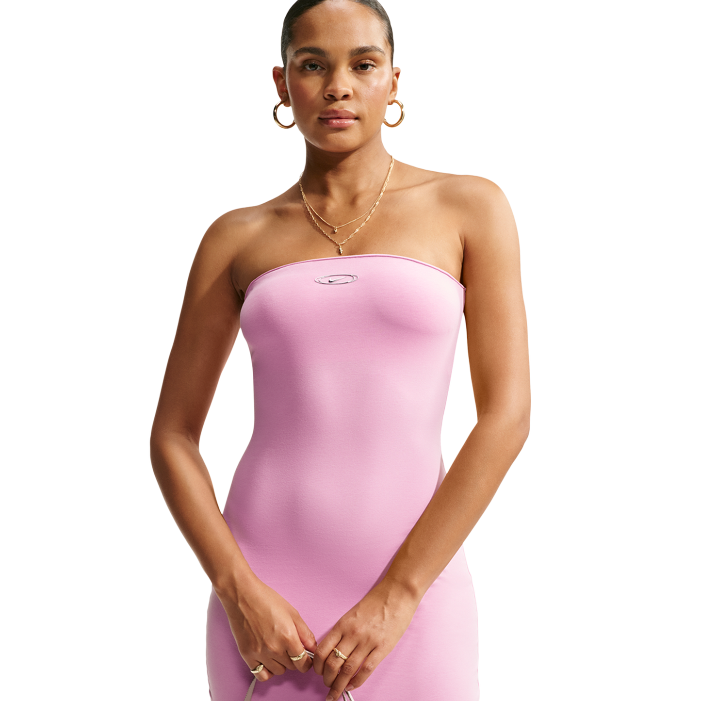 Nike Street Tube Dress - Women's - Pink Rise/Metallic Silver