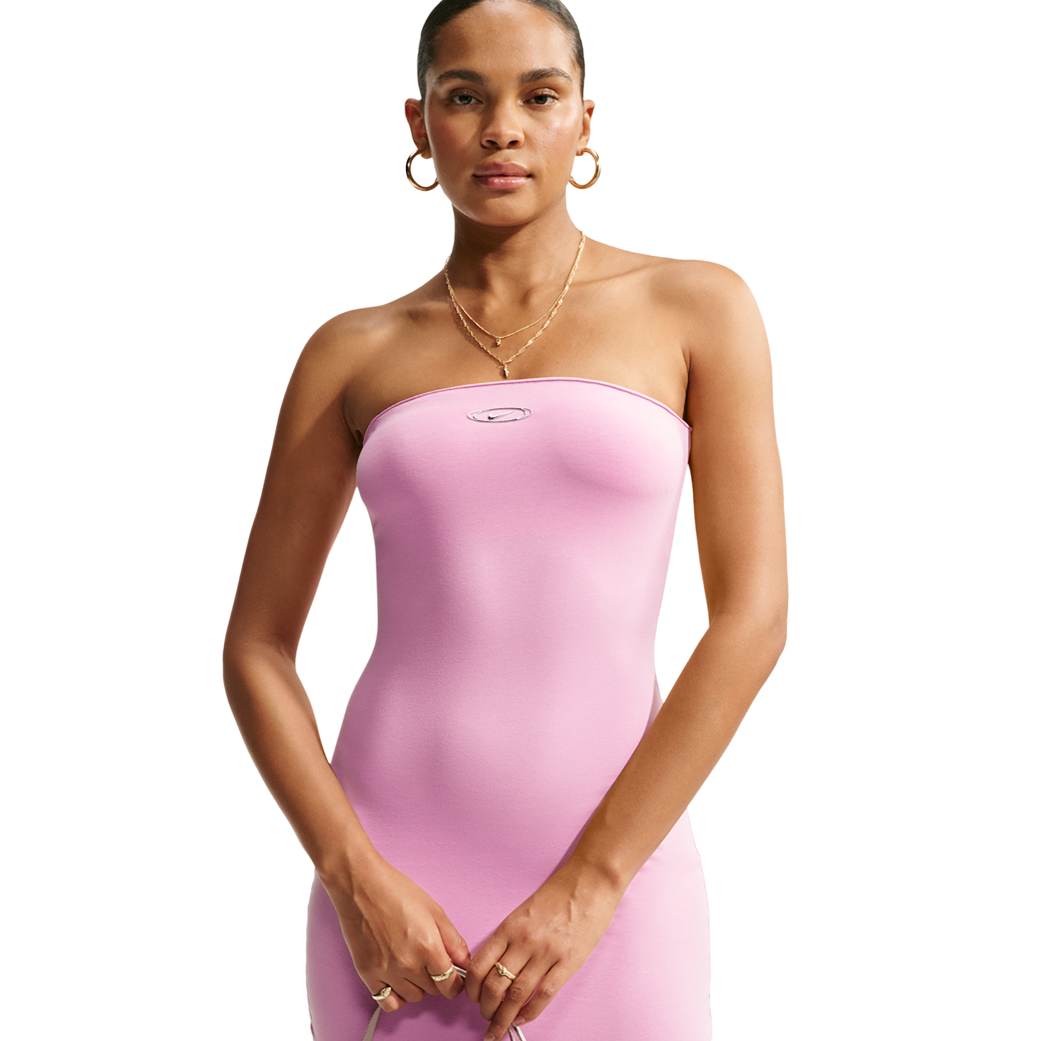 Nike Street Tube Dress - Women's - Pink Rise/Metallic Silver
