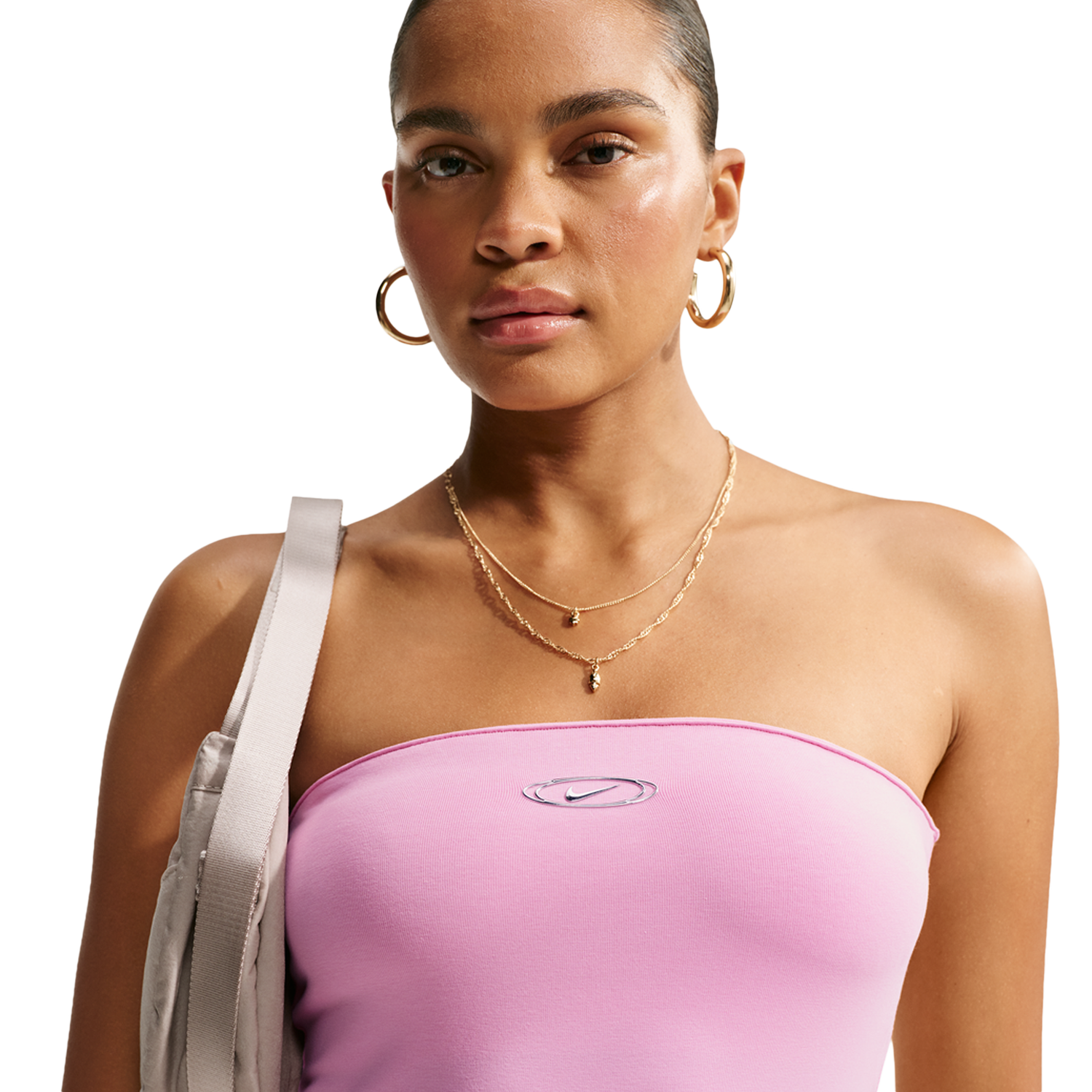 Nike Street Tube Dress - Women's - Pink Rise/Metallic Silver