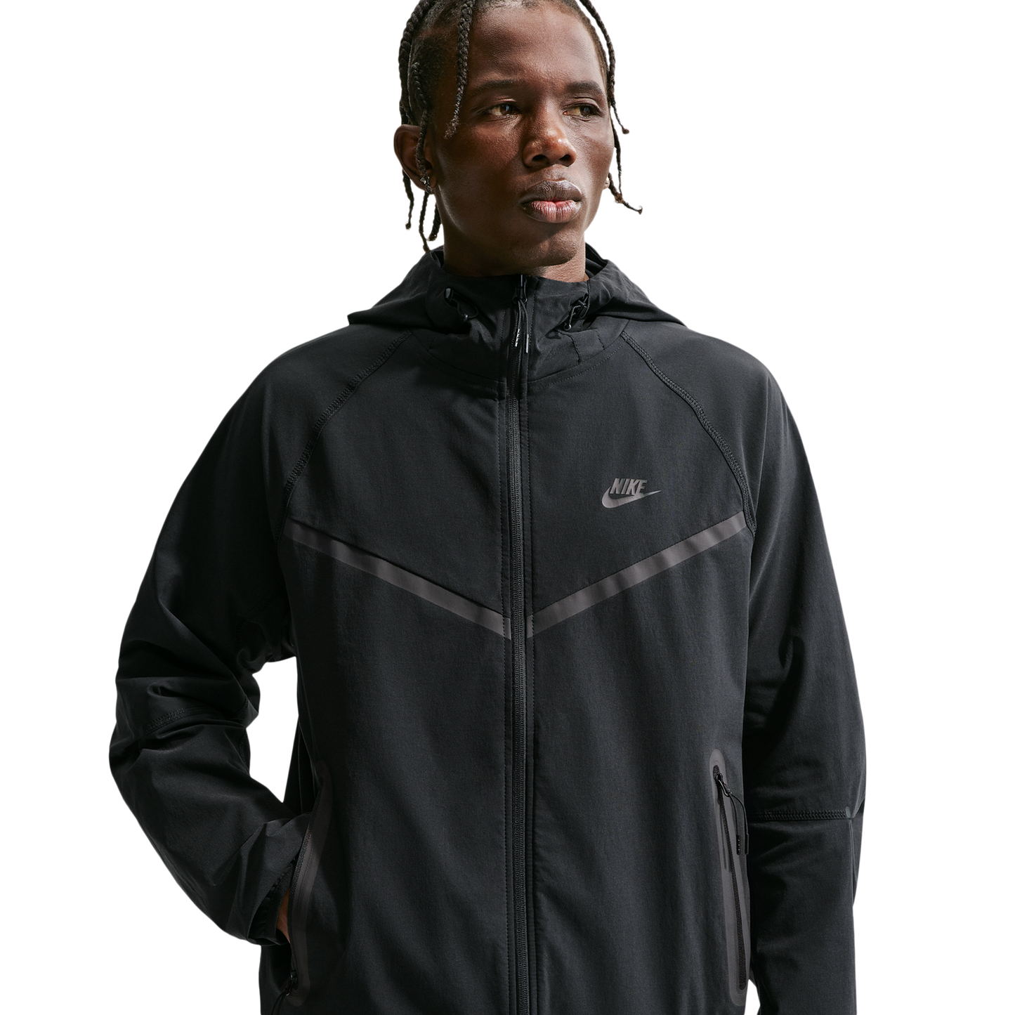 Nike Drifit Tech Woven Windrunner FZ Jacket - Men's - Black/Black/Black