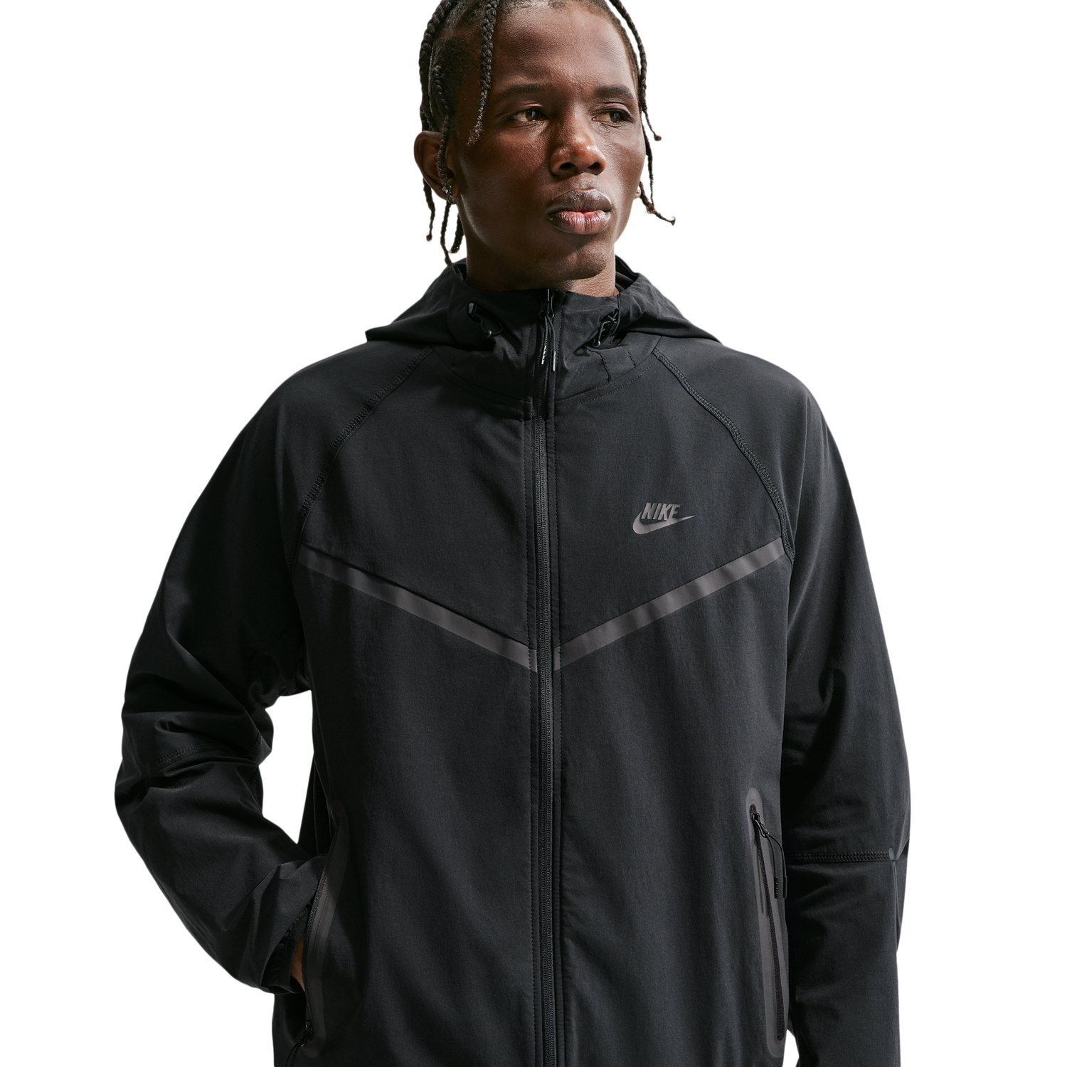 Nike Drifit Tech Woven Windrunner FZ Jacket - Men's - Black/Black/Black
