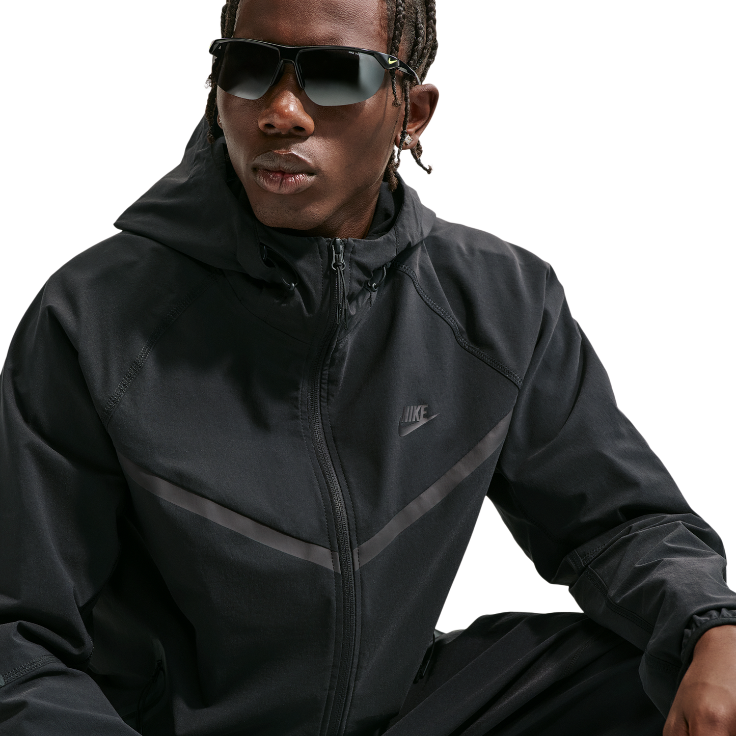 Nike Drifit Tech Woven Windrunner FZ Jacket - Men's - Black/Black/Black