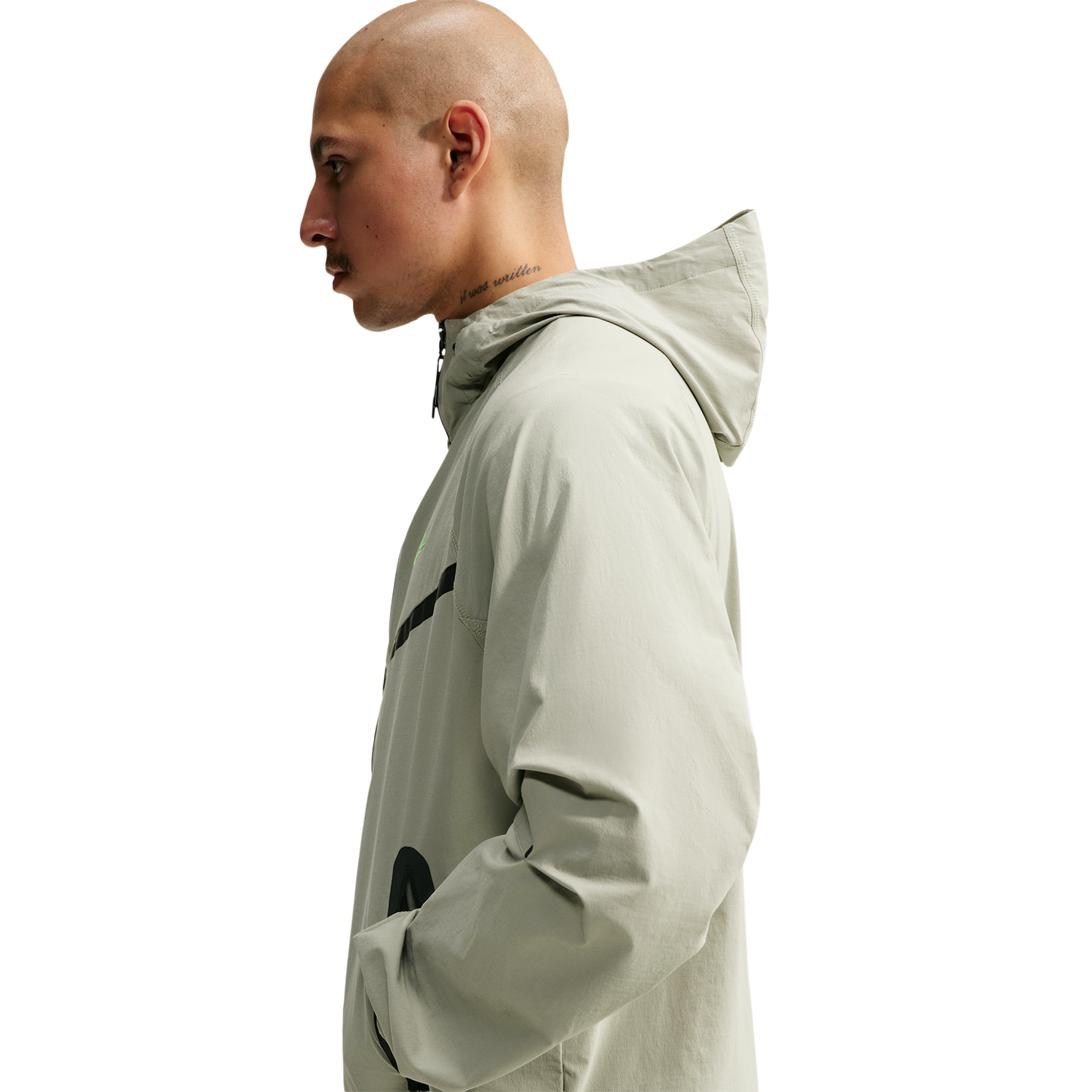 Nike Drifit Tech Woven Windrunner FZ Jacket - Men's - Spruce Fog/Spruce Fog/Barely Volt